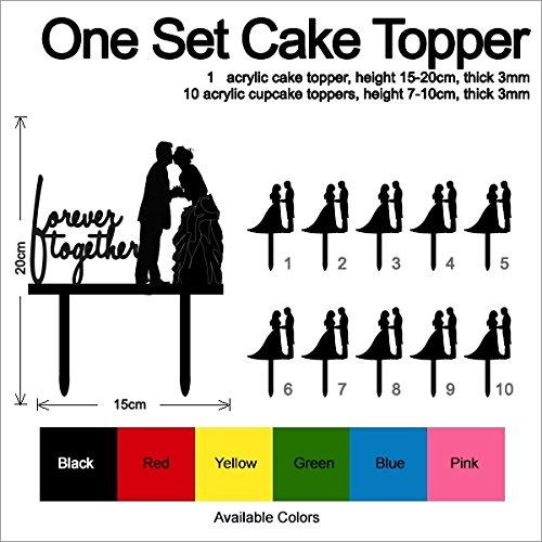 jjphonecase TC0071 Forever Together Marry Party Wedding Birthday Acrylic Cake Topper Cupcake Toppers Decor Set 11 pcs