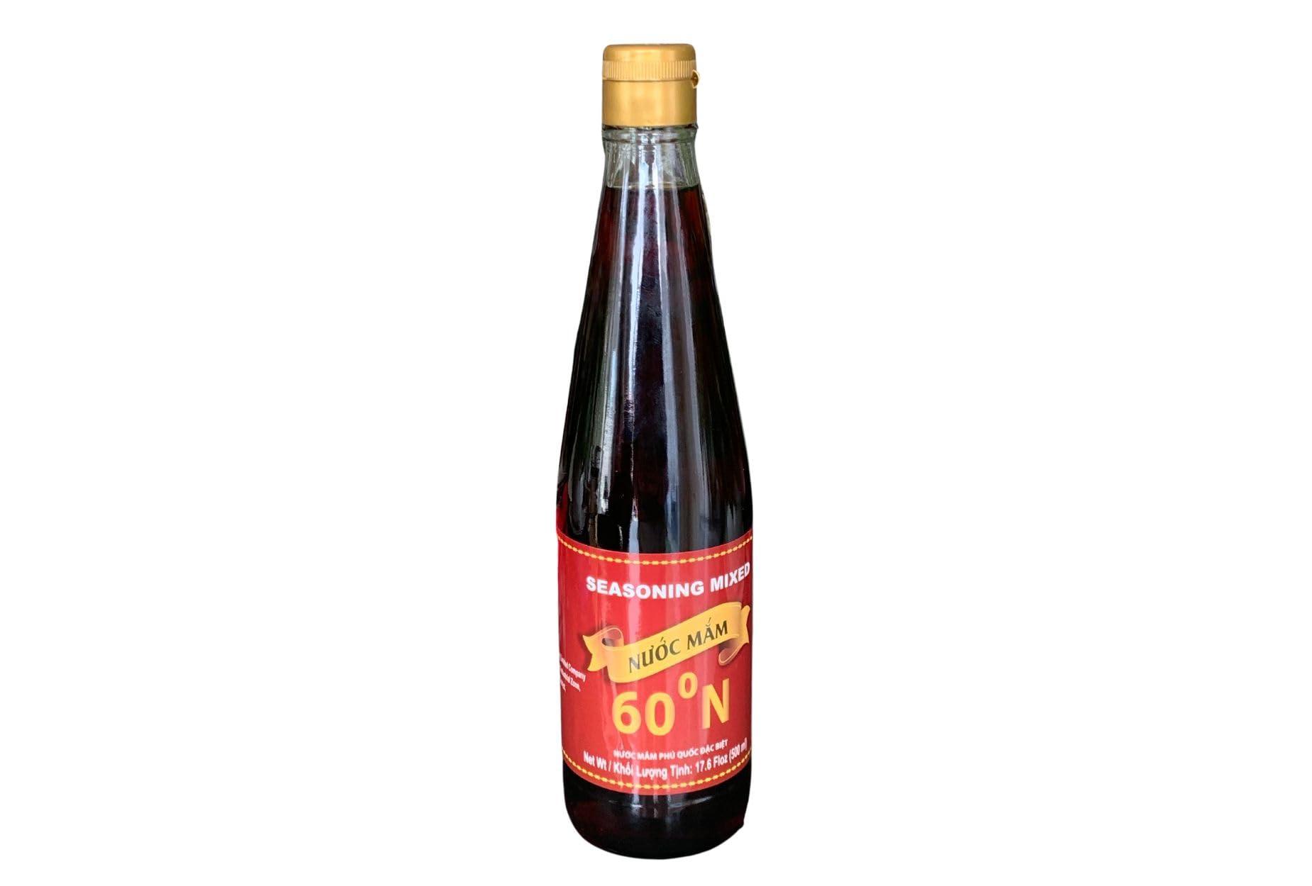 Fish and Soy Sauce 1 Pack - 60N Phu Quoc Premium Fish Sauce - Nuoc Mam Phu Quoc Dam Dac 60 Do Dam - 17 Oz