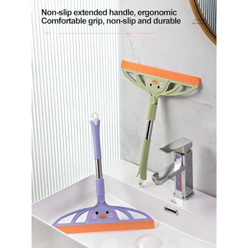 LUNCHS LUNCHS Shower Squeegee with Long Handle,Silicone Water Scraper Cleaner Tool for Mirror, Floor, Bathroom,Kitchen,Glass Wiper (Color : Yellow)