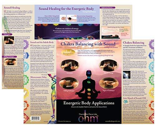 THERE'S NO PLACE LIKE OHM Ohm Therapeutics Tuning Fork Treatment Charts (3)  for Self-Care, Massage Therapy, Energy Practitioners, Chakra Balancing & Sound Therapy