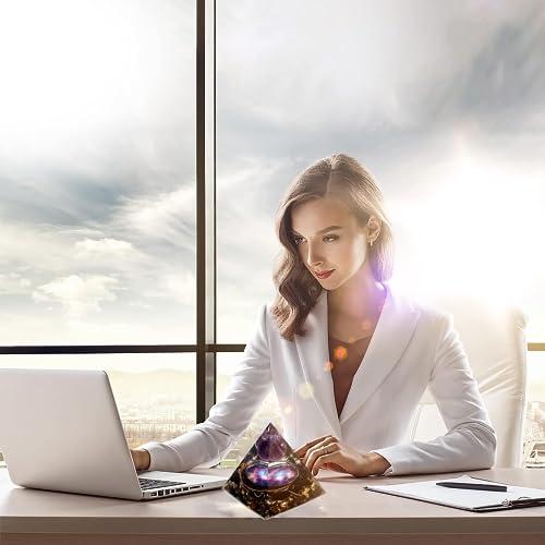 EternalOrgone EternalOrgone Orgone Pyramid Orgonite Healing Crystals Pyramid for Positive Energy with Obsidian Stones and Amethyst Crystal That Promotes Wealth, Prosperity and attracts Success (Black-2)