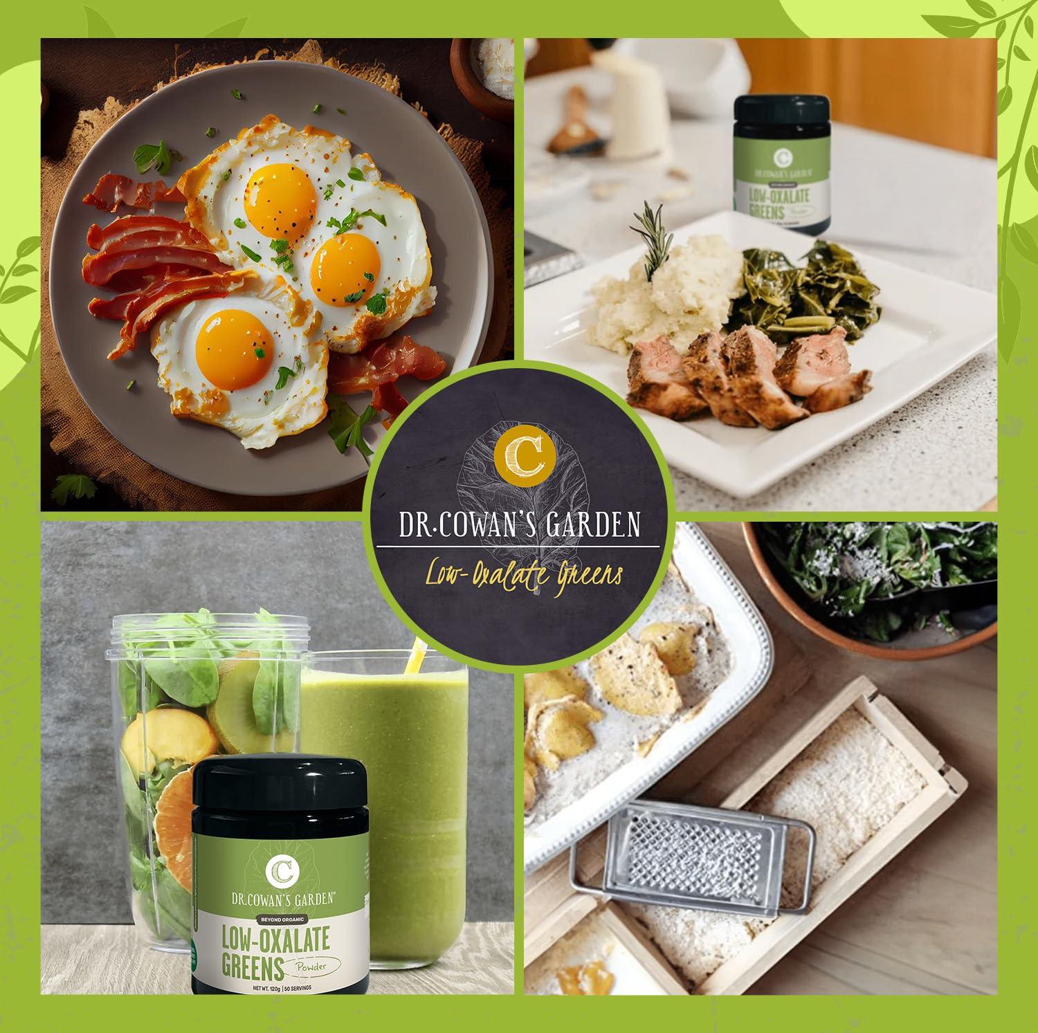 Dr. Cowan's Garden Dr. Cowan\'s Garden Low-Oxalate Greens Veggie Powder Refill Pouch - Beyond Organic Superfood Greens Vegetable Powder for Drinks and Food - Lacinato Kale, Mustard Leaves, and Collard Greens