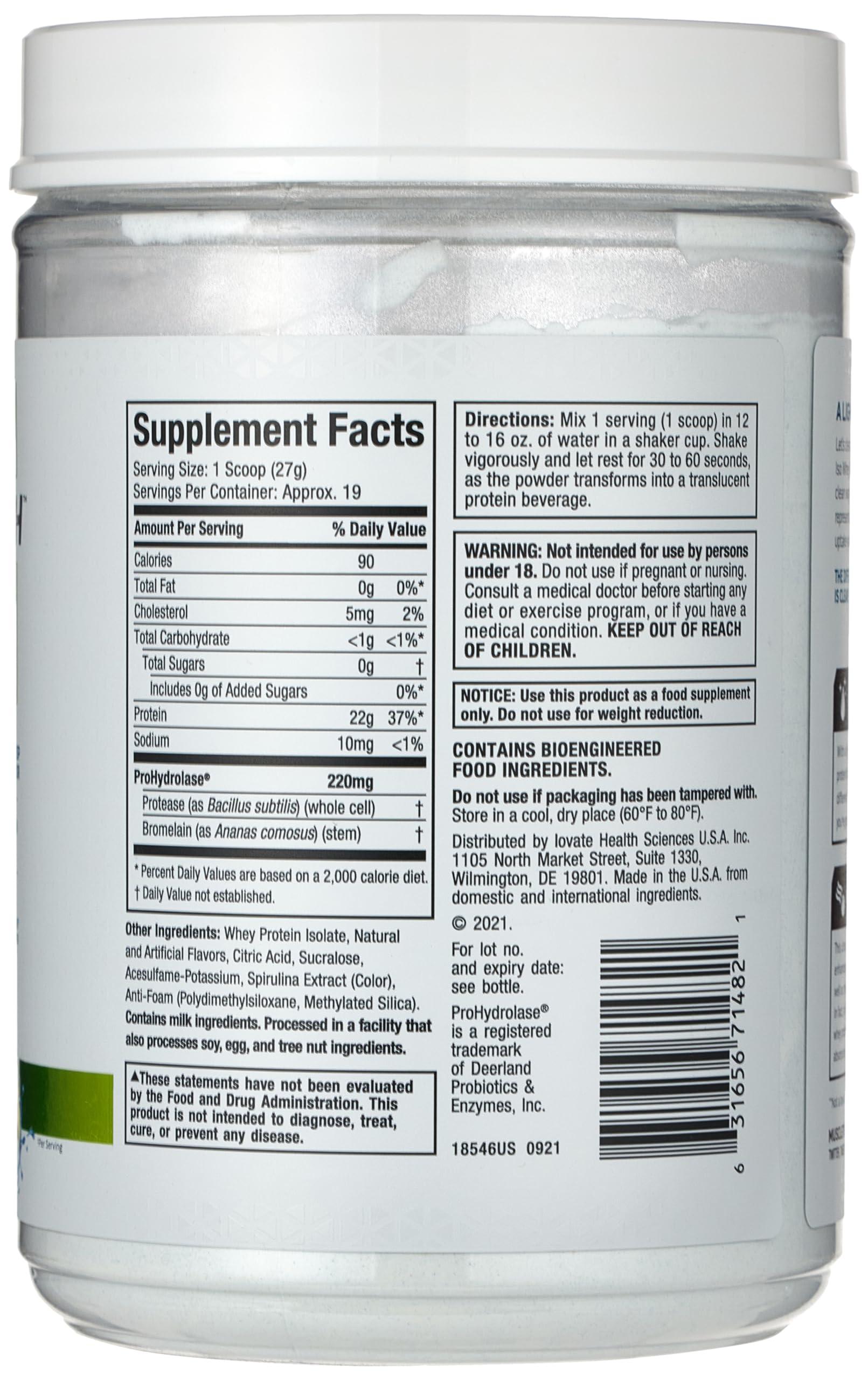 Muscletech Muscletech Clear Whey Isolate Protein Powder Bundle - Lemon Berry Blizzard and Orange Dreamsicle Flavors, 22g Protein, 90 Calories, 1.1lb Each