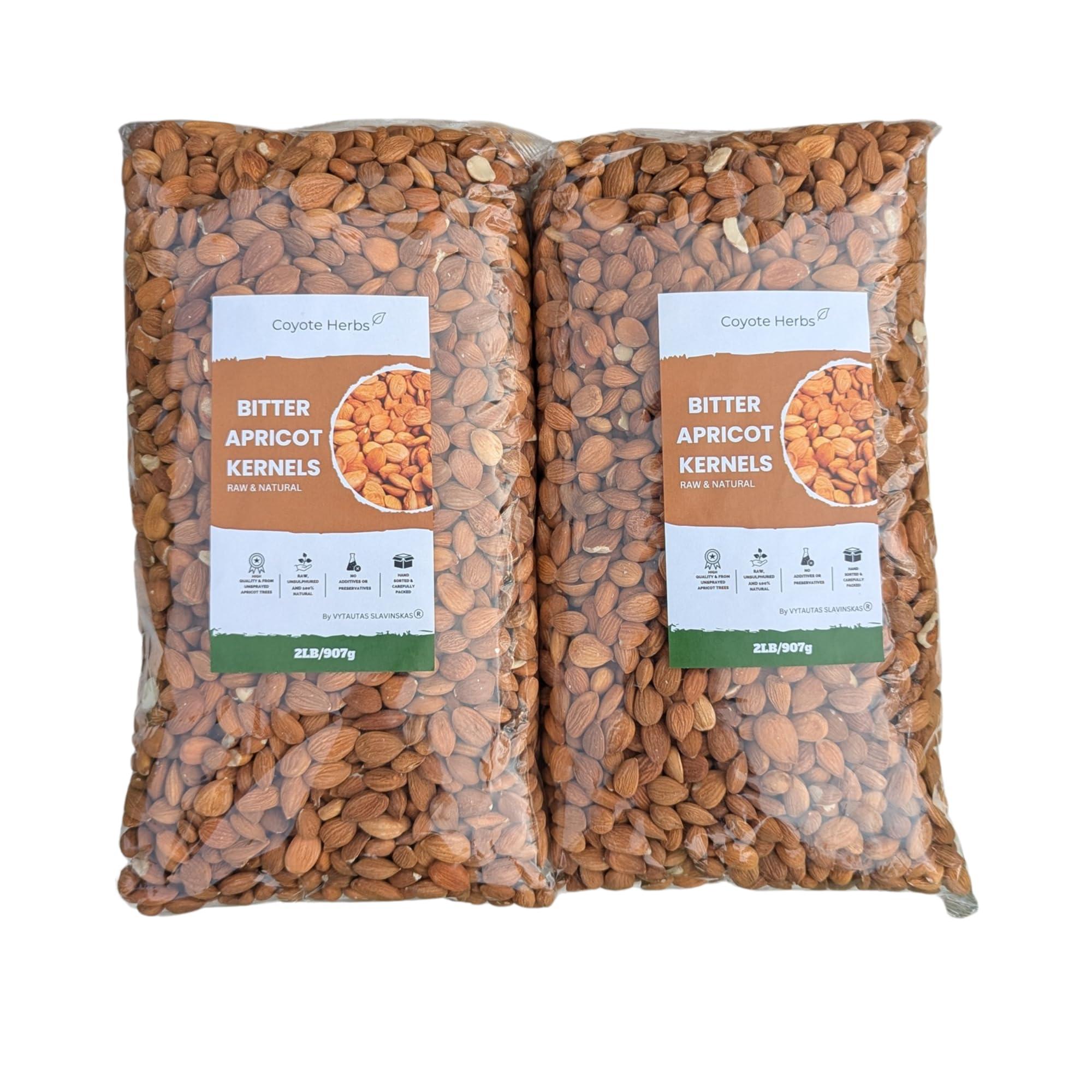 Coyote-herbs Coyote-herbs Bitter apricot kernels 1816g/ 64 oz Raw Seeds, Premium bitter Almonds - Rich in Natural Vitamin B17