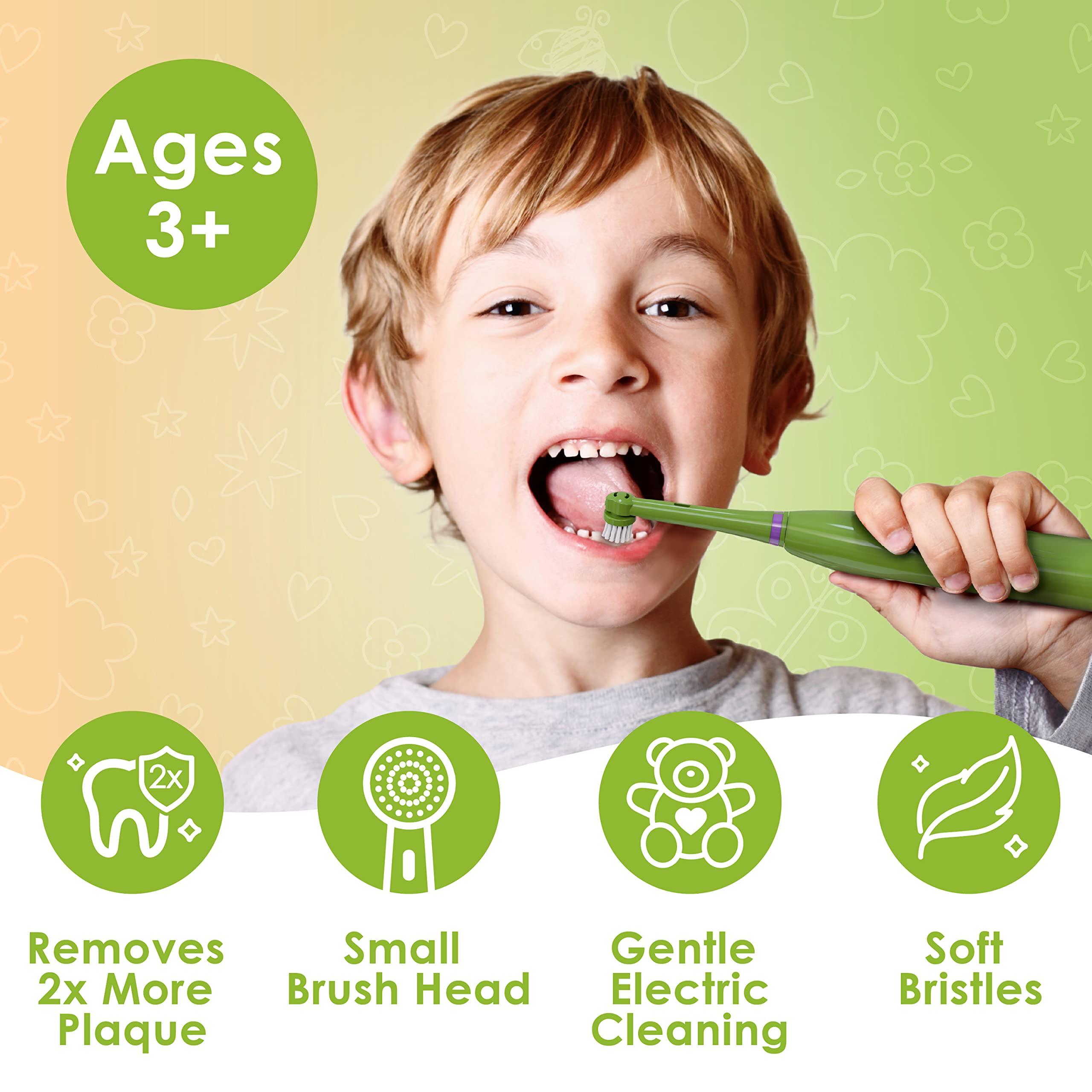 Brusheez Brusheez Kid's Electric Toothbrush Set & Replacement Heads 2 Pack - Snappy The Crocodile