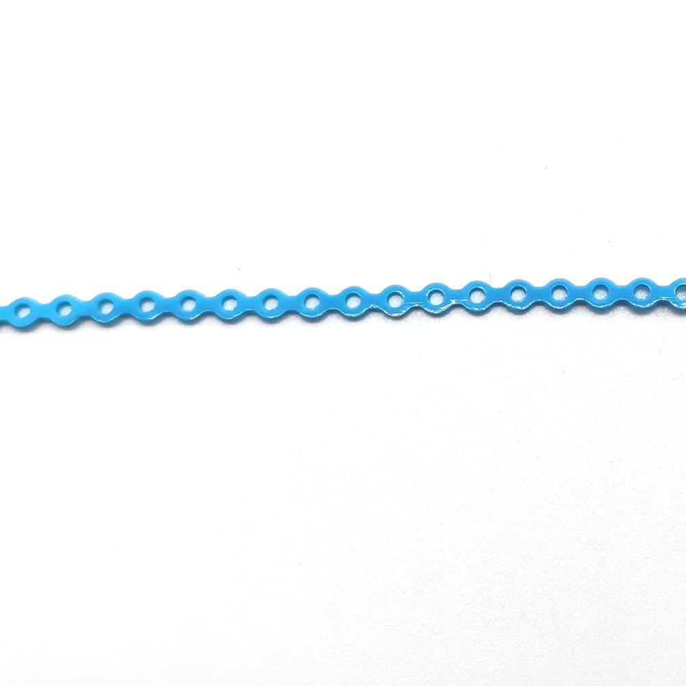 SNAWOP SNAWOP Dental Orthodontic Power Chain Multicolor Spool Elastic Rubber Bands for Teeth Braces (Short, Light Blue)