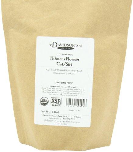 Davidson's Davidson\'s Tea Bulk, Organic Hibiscus Flowers Cut and Sifted, 16 Ounce