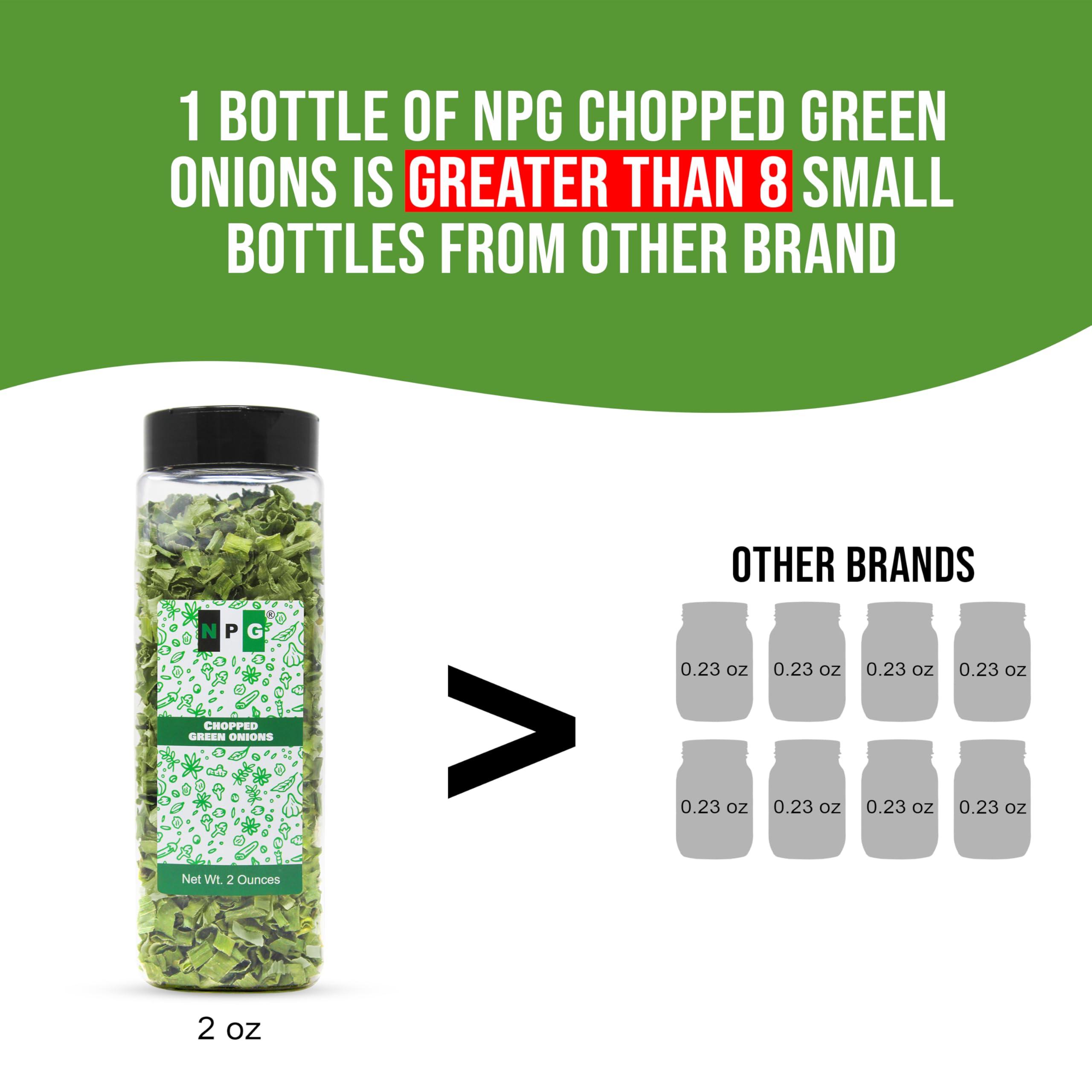 Natural Plus Green NPG Freeze Dried Chopped Green Onions 2 Oz (Pack of 2), All Natural Non-GMO Gluten Free, Dry Green Onions, Dried Scallions, Gourmet Spring Green Onions for Cooking, Salads, Garnish