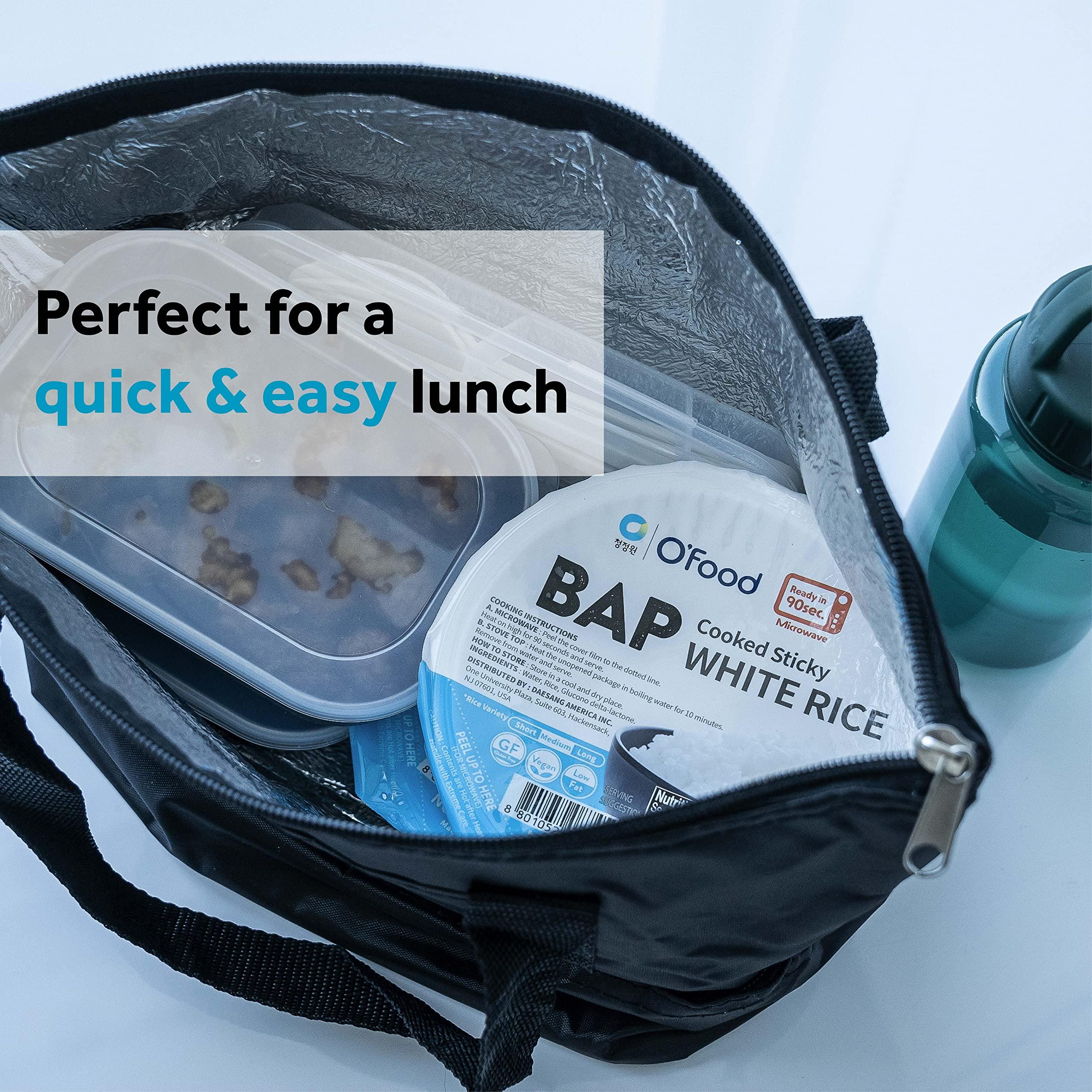 C O'Food O\'Food BAP Instant Rice (Pack of 3), Korean Cooked White Rice, Microwavable, Gluten-Free Sticky Rice Bowl, Asian Rice, Pantry Staple, Microwave Safe, Perfect with Kimchi, Noodles, Soup