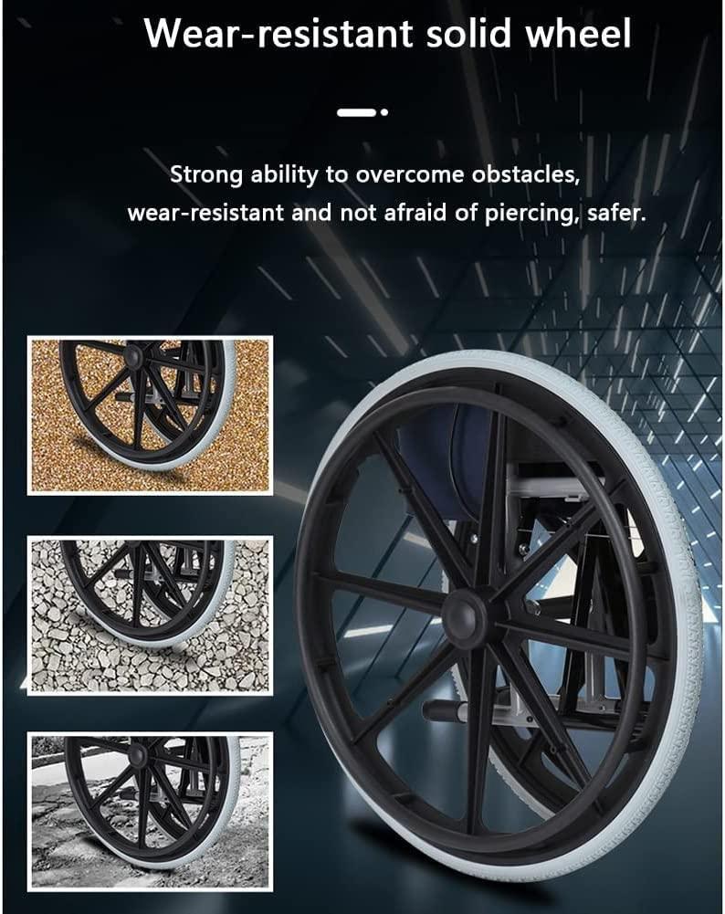 BITWIT BITWIT 24inch Wheelchair Wheel Replacement, Specification: 24 x 1 3/8, Wheelchair Rear Wheel Accessories, Non-Inflatable Solid Tire, Nylon Hub, Bearing: 12mm (Size : 24inch/60cm(1 Count))