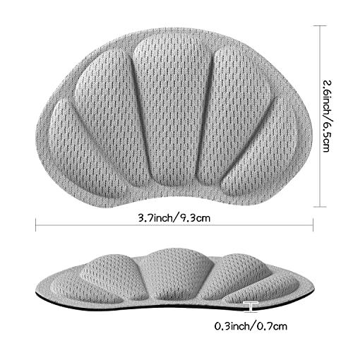 Huethy Back of Heel Cushion Pads, Adhesive Heel Grips Inserts for Boots, Loose Shoes Too Big, Reusable Heel Guards Liners for Women Men, Improve Shoe Fit,8PCS-Gray