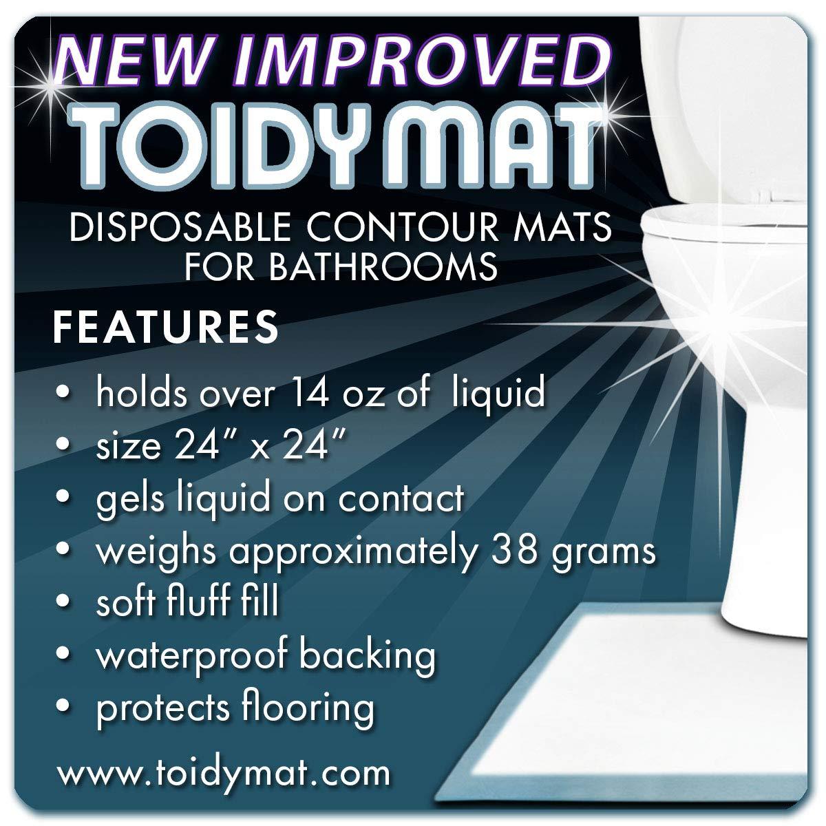 ToidyMat ToidyMat Disposables - The Toilet Mat Re-Invented Absorbent Contour Incontinence Pads for Bathrooms - Four ToidyGrips. A Care-Givers Blessing - Toss it Down Tonight, Toss it Out Tomorrow! (75 Pack)