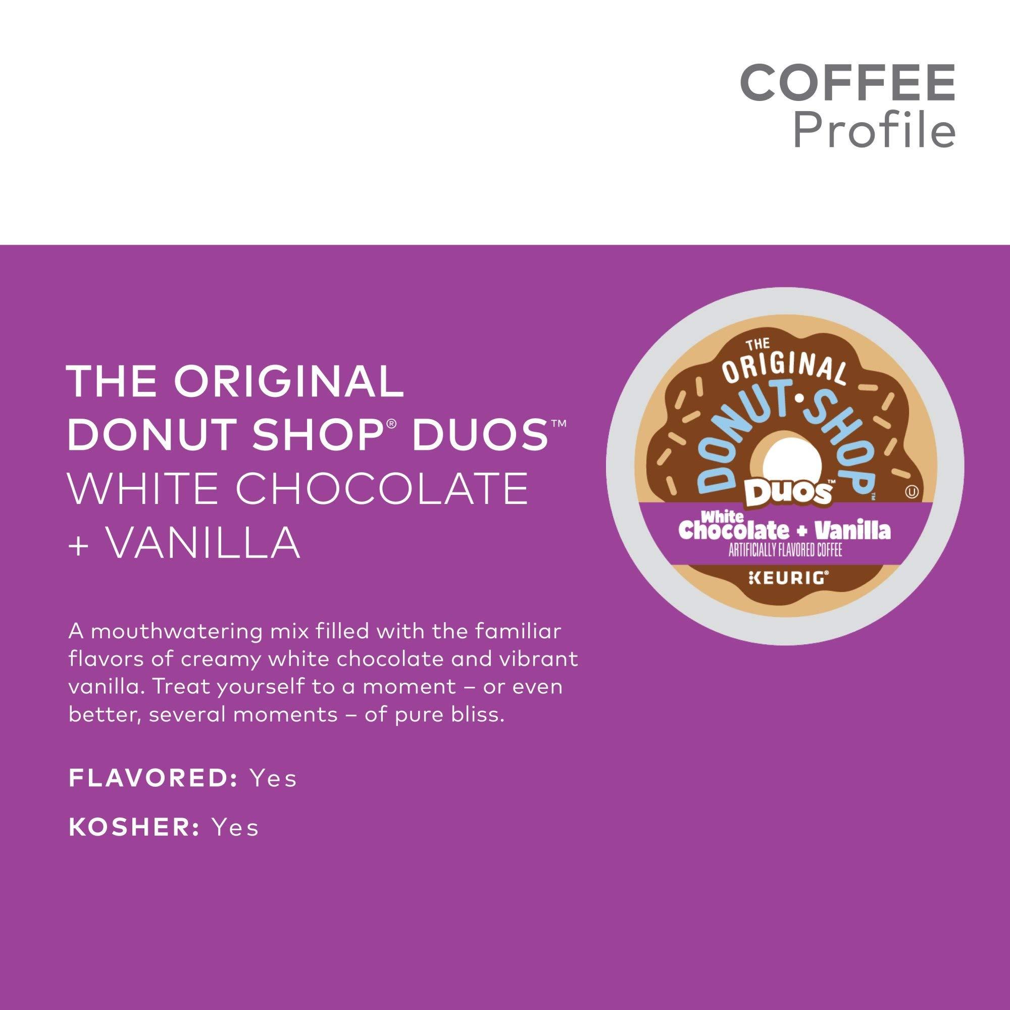 The Original Donut Shop The Original Donut Shop Duos White Chocolate + Vanilla, Keurig Single Serve K-Cup pods, 72 Count