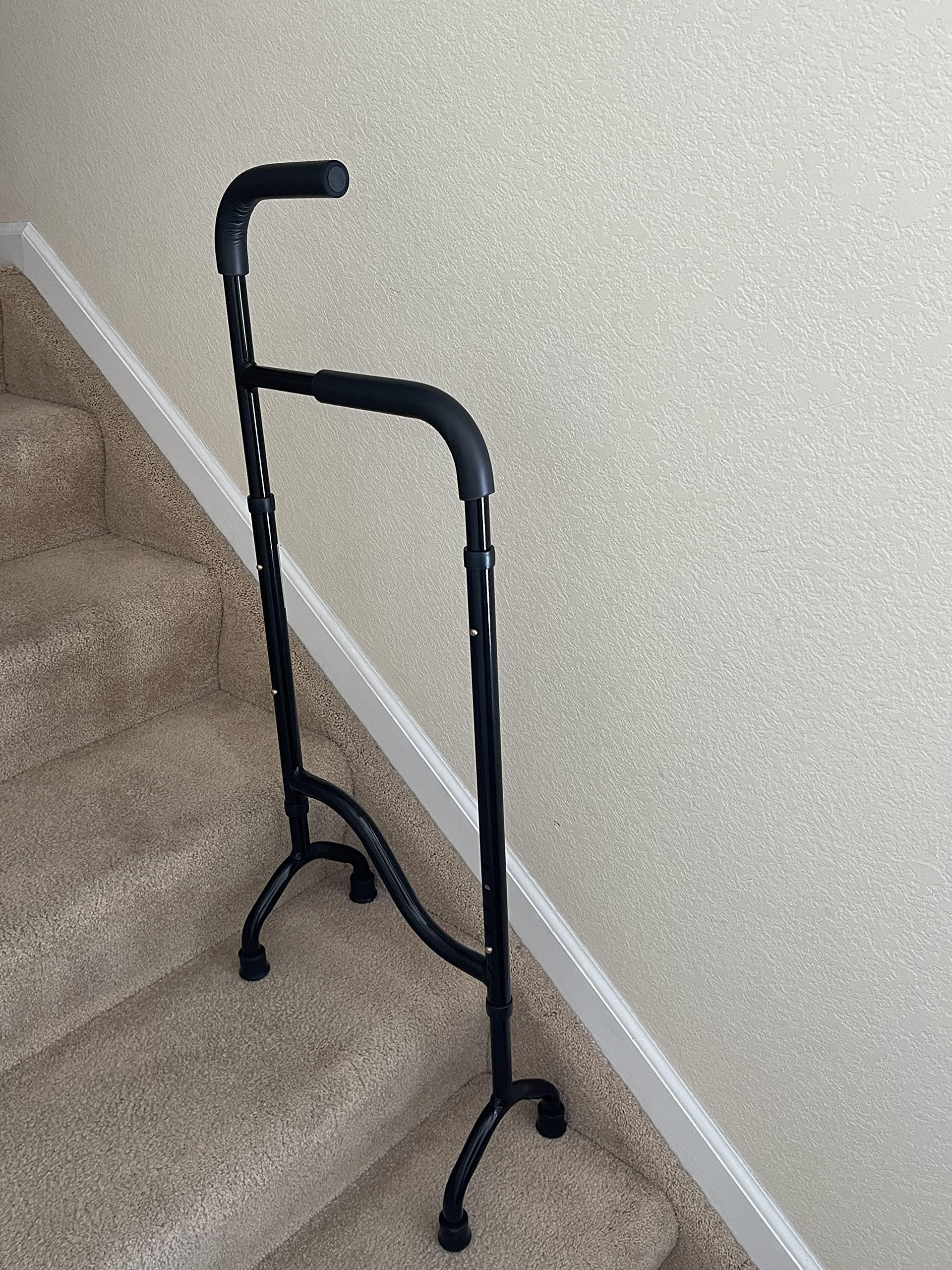 Rock Steady Cane Stair Climbing Assist Cane Reduces Shock and Pain as You Step Down Each Step. Adjustable, Light Weight, Sturdy, Foam Handles. Supports Up to 300 Lbs. Stability You Can Lean on by Rock Steady Cane