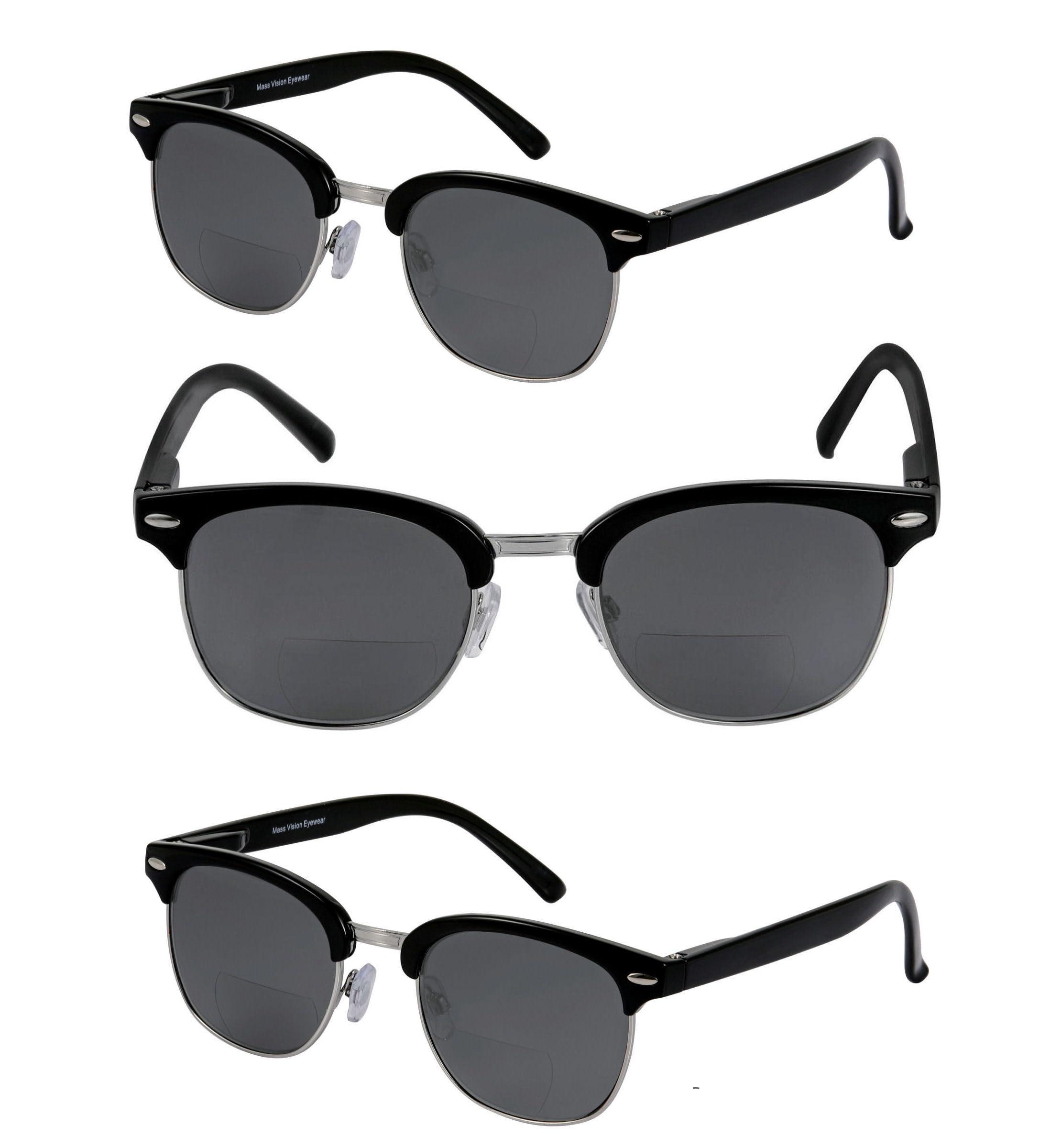 Mass Vision Mass Vision The Executive 3 Pair of Classic Bifocal Reading Sunglasses (Black, 1.5)