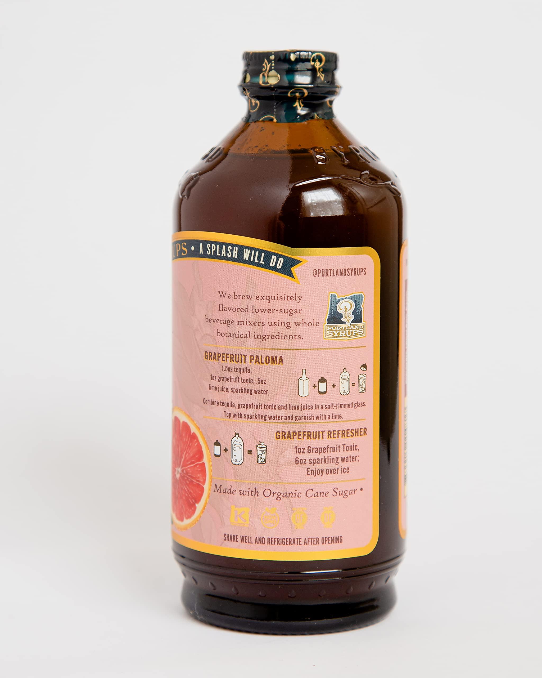 P Portland Syrups Portland Syrups Grapefruit Tonic Syrup - Craft Delicious Cocktails, Mocktails, Tea, Soda, Coffee Drinks, and More - 12 oz with 24 Servings (Pack of 2)