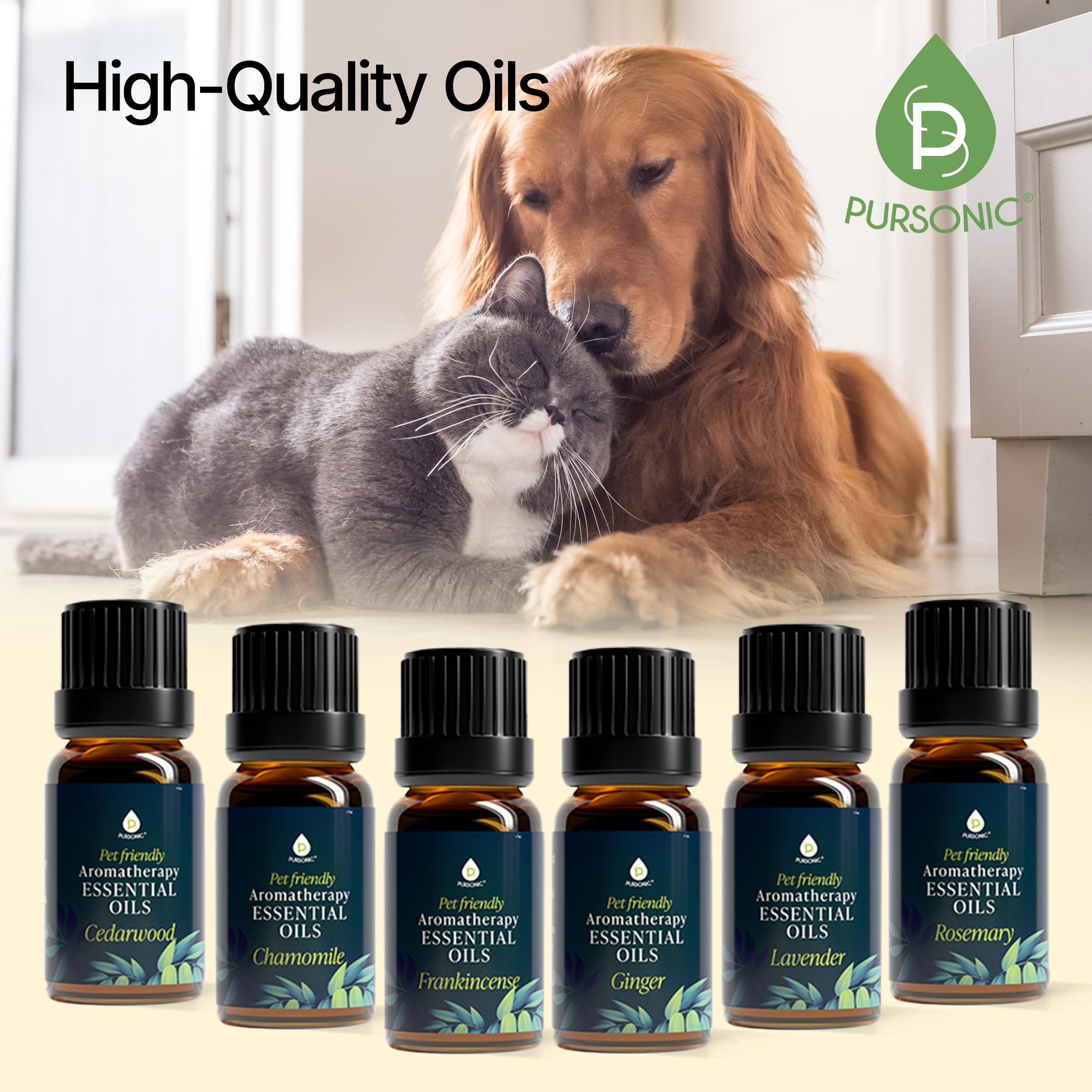 Pursonic PURSONIC Pet Friendly Aromatherapy Essential Oils Collection, 6-Count - Safe for Dogs and Cats, Natural Relaxation and Stress Relief