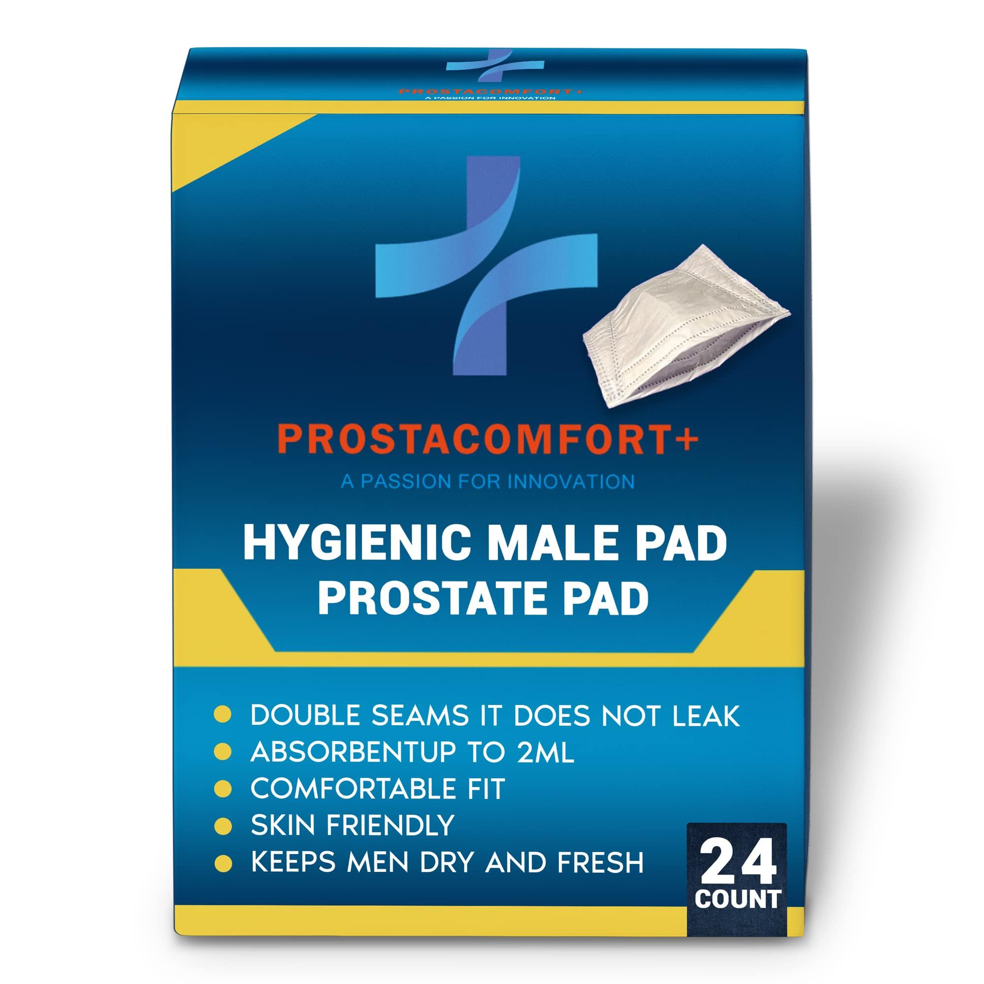 Prostacomfort PROSTACOMFORT+ Hygienic Men Pad 24 Pcs Incontinence Guards Super Absorbent Urinary Drip Sleeves Prevents Leaks, Bad Odors & Stains Oeko TEX Certified Bladder Control Pads