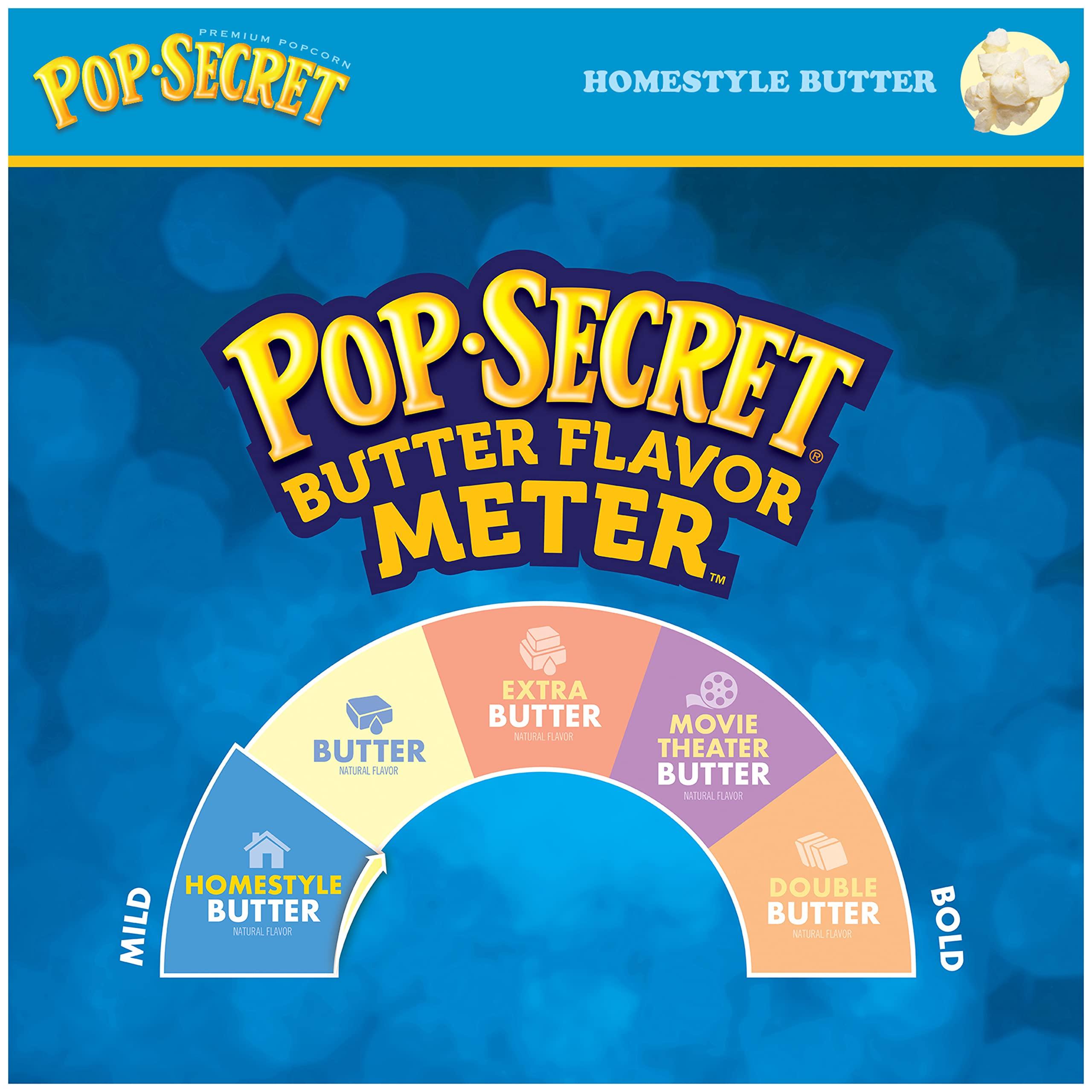 Pop Secret Pop Secret Microwave Popcorn, Homestyle Butter Flavor, 3.2 Oz Sharing Bags, 3 Ct (Pack of 2)
