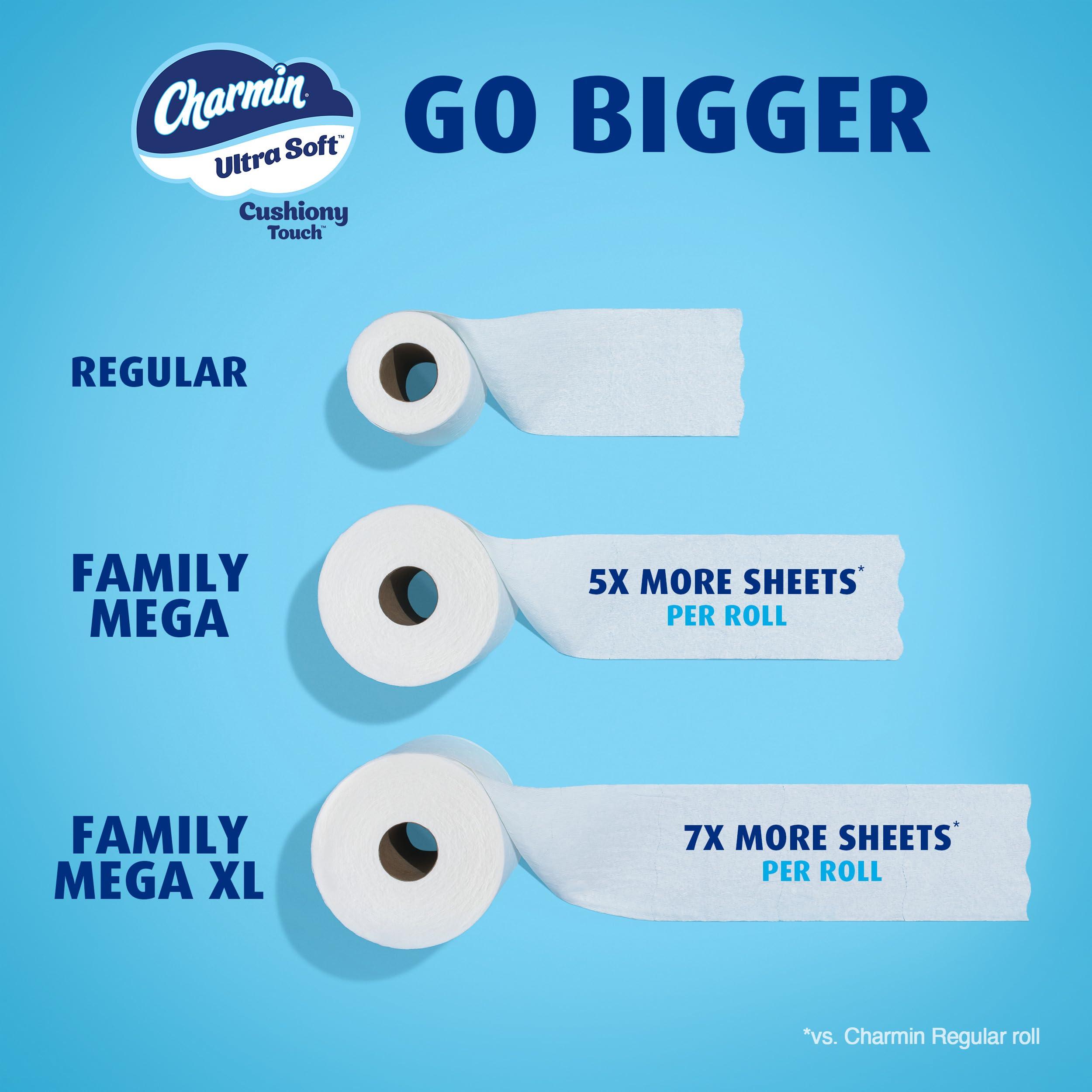 Charmin Charmin Toilet Paper Ultra Soft Cushiony Touch, 30 Family Mega Rolls = 153 Regular Rolls