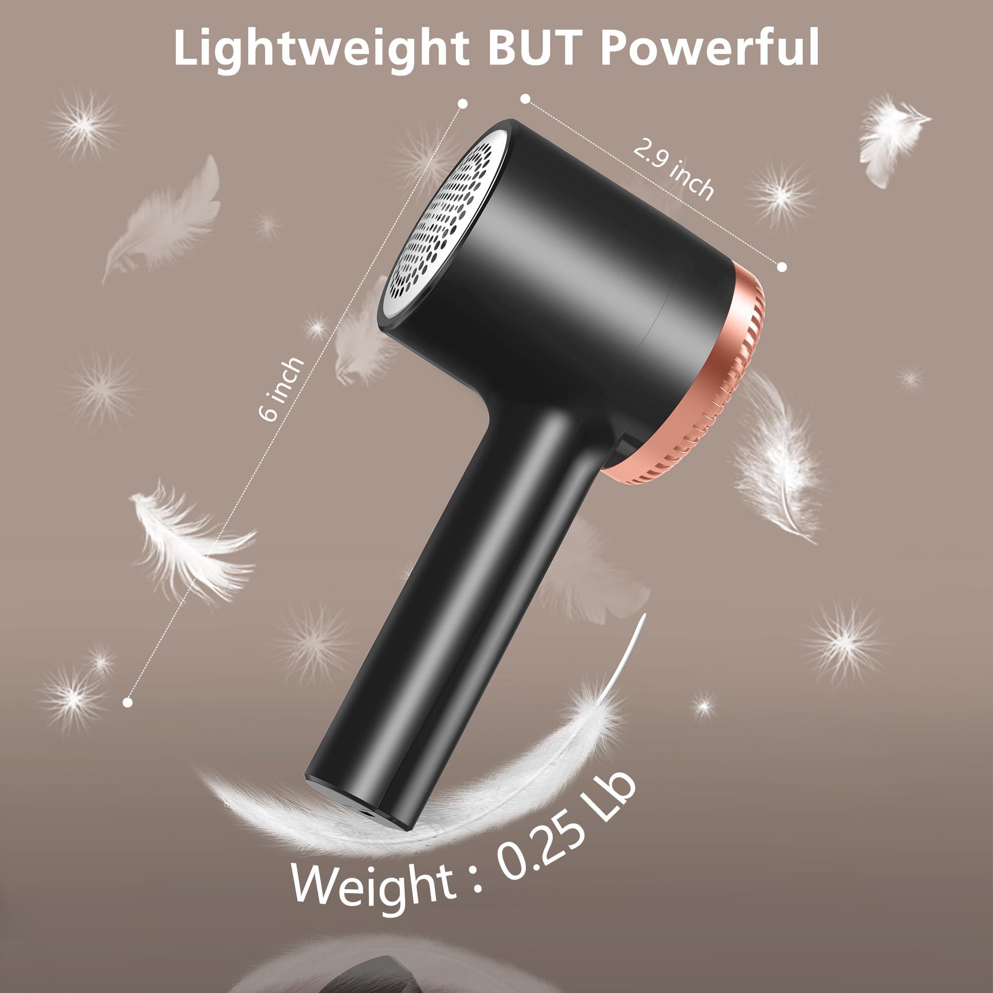 Gustermmy 1200mAh Electric Lint Remover Portable Rechargeable Fabric Shaver for Clothes Furniture Couch Sweater Defuzzer Pet Hair Remover,6-Leaf Blades,3-Speed,Large Dust Container,Fuzzs Bobbles Pilling Trimmer