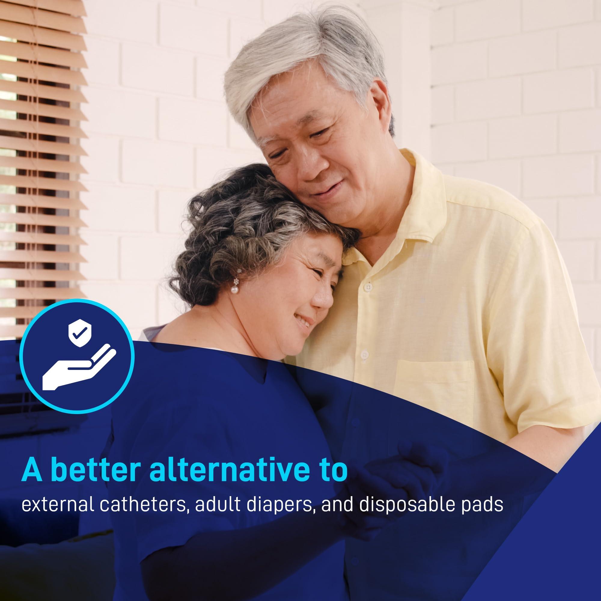 Arcus Medical Afex Male Incontinence Management System - Incontinence Underwear with Low Receptacle Design for Long-Term Sitting - Includes Boxer Briefs, 500 ml Collection Bag, Cleanser & Cleaning Container - L