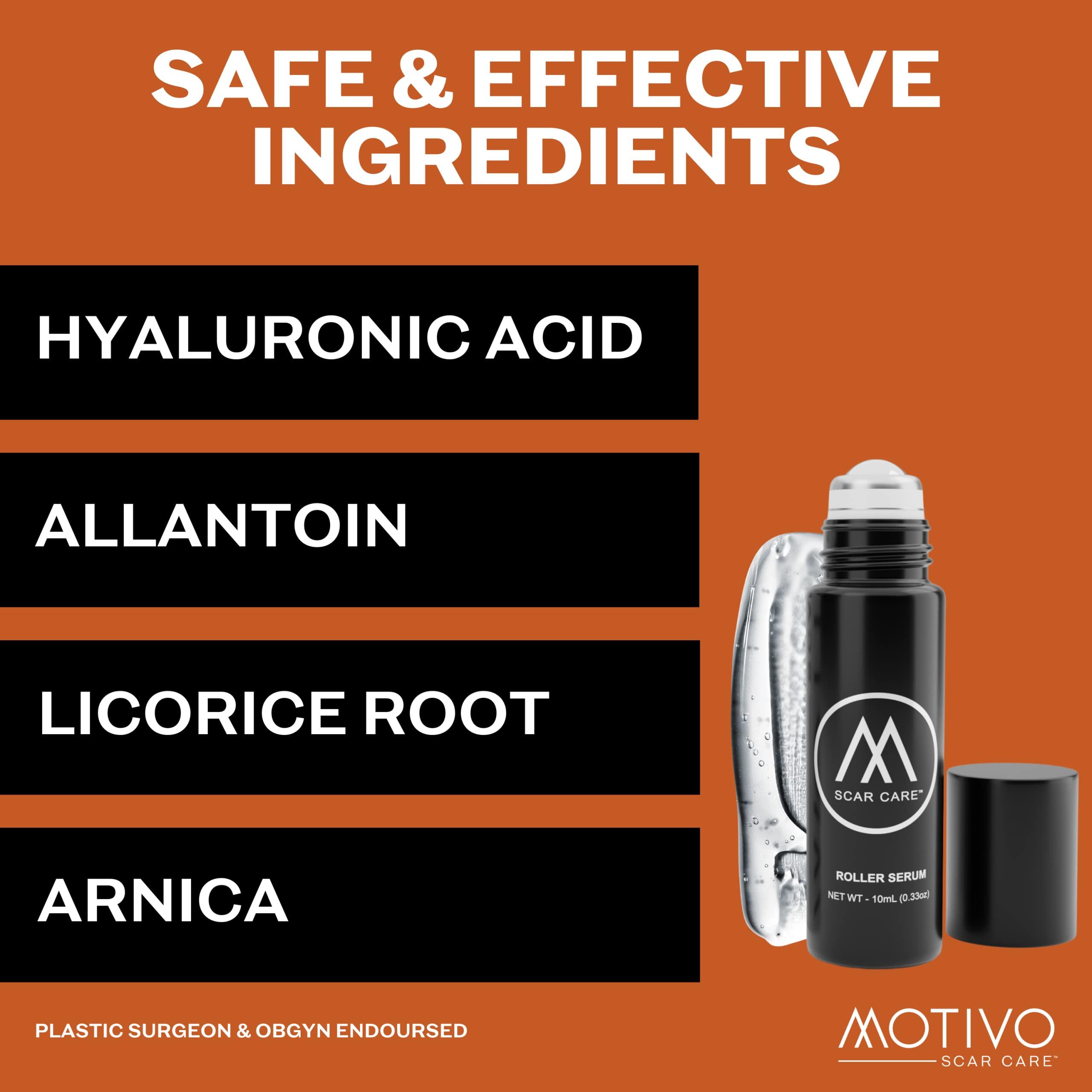 Motivo Scar Care Motivo Advanced Scar Care Bundle: Scar Tape & Roller Serum (10ml) | Water & Sweat Resistant, Long-Lasting, Suitable for All Skin Types | Ideal for Surgical, C-Section, Trauma, & Acne Scars | Espresso