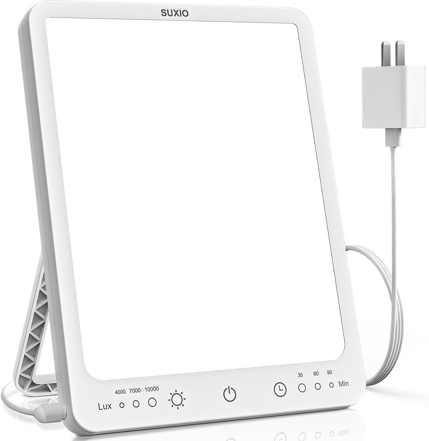 SUXIO SUXIO Light Therapy Lamp - 10000 Lux Therapy Light Lamp, 3 Timing & Mode Sunlight Lamp, Memory Function Daylight Lamp, Portable Light Box Therapy Use As Lift Mood, Happy Lamp for Home/Office/Travel