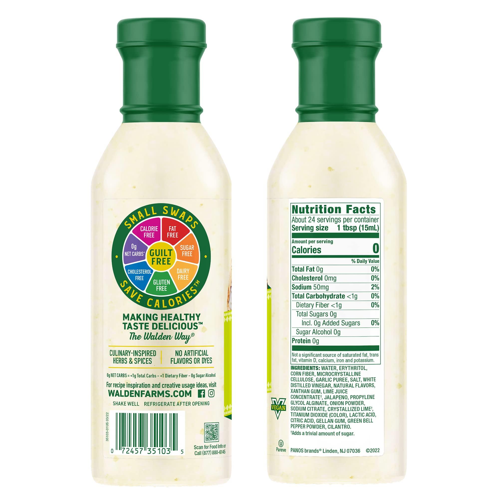 Walden Farms Walden Farms Street Taco Sauce Lime Crema - Calorie-Free, Gluten-Free, Low Carb, Keto-Friendly, Sugar-Free, Tangy Lime Crema Flavor, (12 oz Bottle x 2)