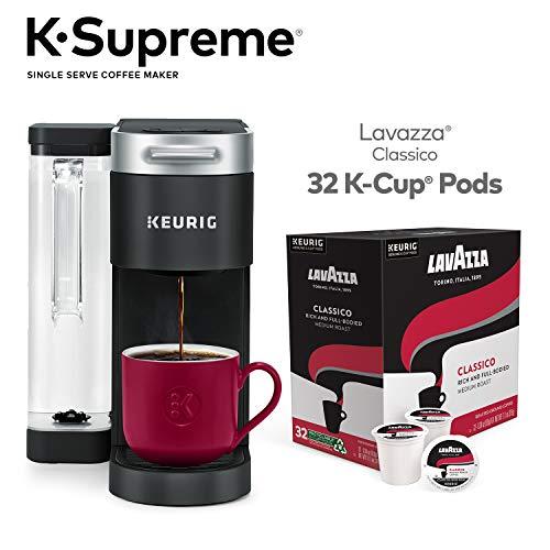 Keurig Keurig K-Supreme Single Serve Coffee Maker with Lavazza Classico, Medium Roast, 32 K-Cup Pods