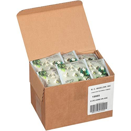 Bigelow Tea Steep Café Organic Jasmine Green Tea, 50 Bags per Box, Single Source, Premium Whole Leaf Teas in a Sachet Pyramid Bag, Individually Wrapped in a Foil Pouch, Hot or Iced, by Bigelow Tea