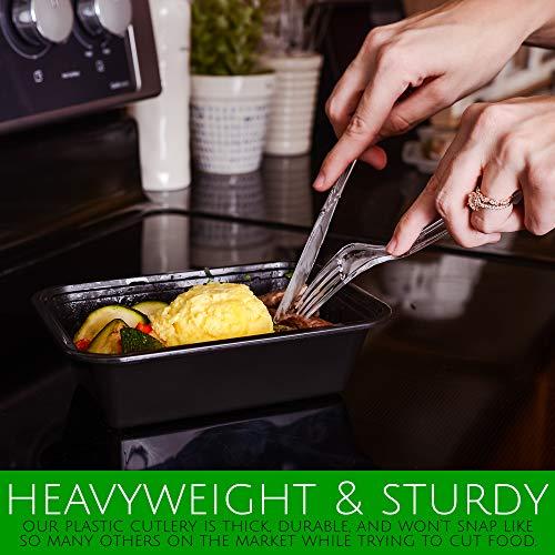 PLASTICPRO Plasticpro Disposable Clear Plastic Soup Spoons Heavyweight Box of 200 Count