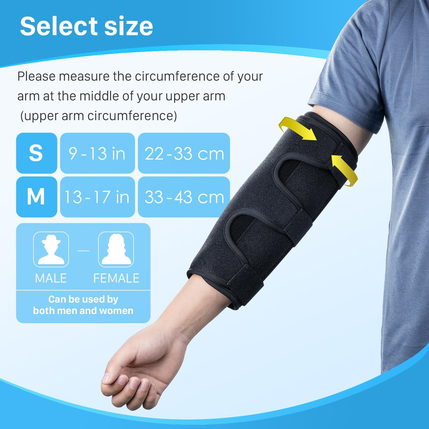 Sylong Elbow Brace Splint for Cubital Tunnel Syndrome, Ulnar Nerve Entrapment, Night Sleep Elbow Support with 3 Plates, Elbow Stabilizer for Tendonitis, Tennis Elbow, Elbow Pain Relief, Fit Men & Women-S/M