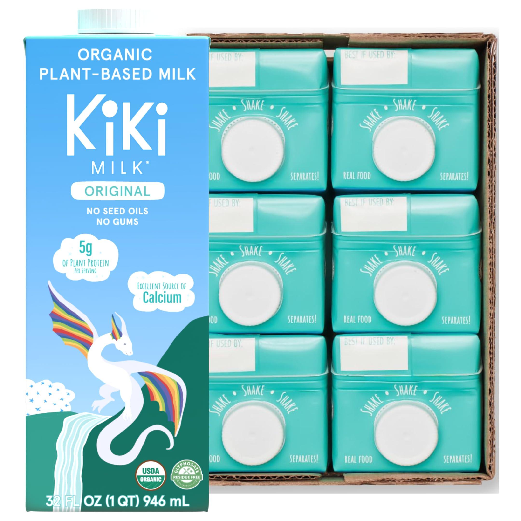 Kiki Milk Kiki Milk Plant Based Milk - Organic Original Kiki Milk - Calcium & Magnesium Source - Gluten Free, Gum Free, GMO Free, Dairy Free, Soy Free, Glyphosate Free - Shelf Stable - (32 oz • Pack of 6)