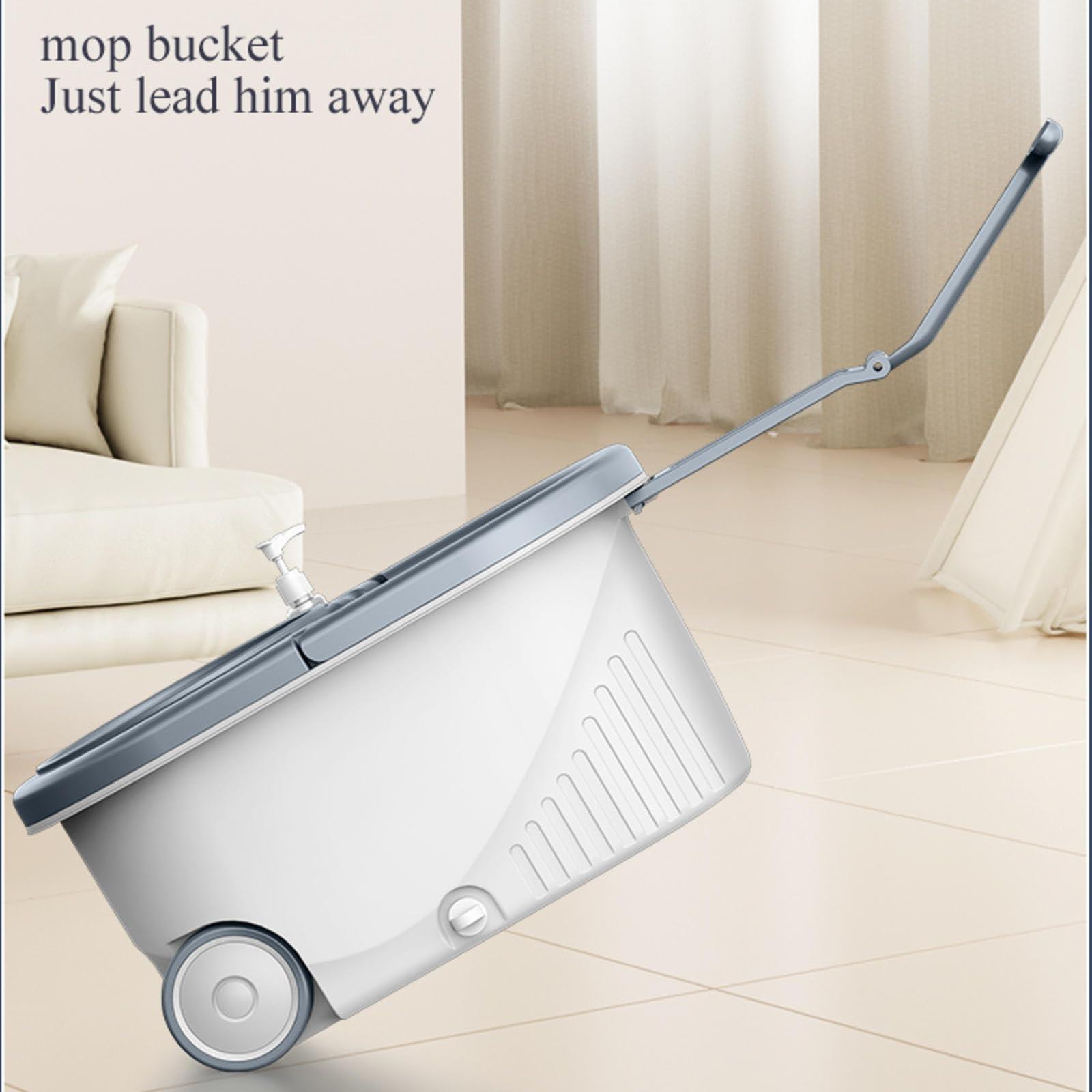 NIBHZ NIBHZ Mop and Bucket Set, Spin Mop for Cleaning Floors with Two Mop Heads, 1 x Mop, 3 x Mop Heads, 1 x Spin Bucket,A