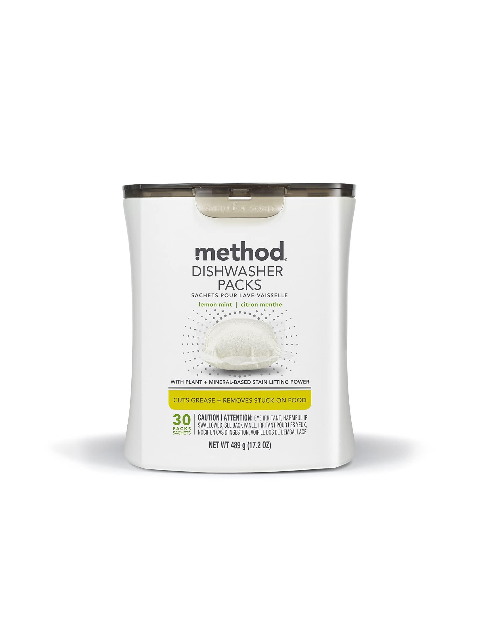 Method Method Dishwasher Detergent Packs, Lemon Mint, 30 count