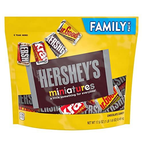 HERSHEY'S HERSHEY\'S Miniatures Assorted Chocolate Candy Family Pack, 17.6 oz