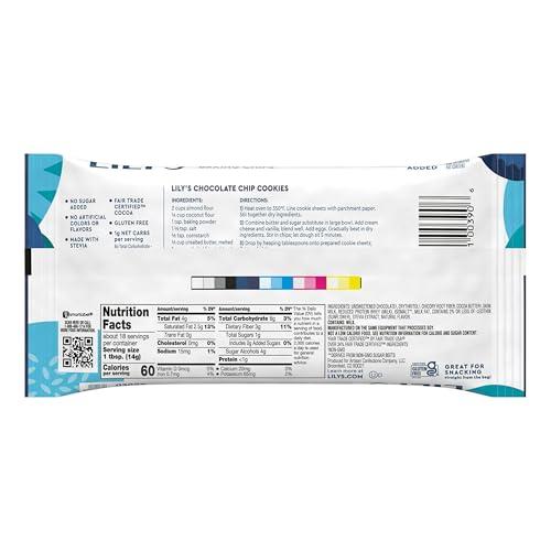 Lily's Lily\'s Milk Chocolate Style No Sugar Added, Baking Chips Bag, 9 oz