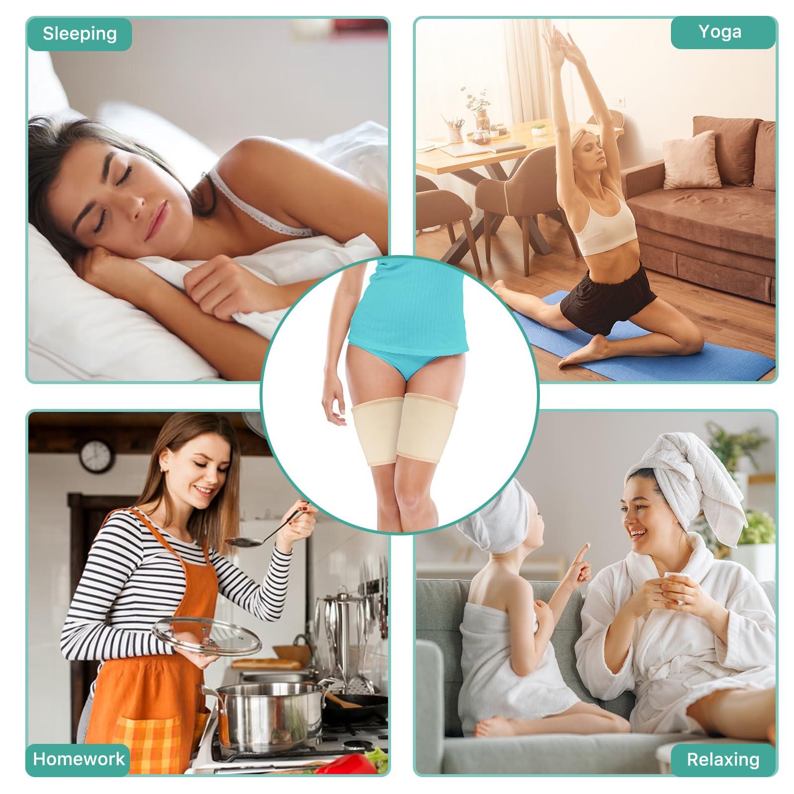 RTBYUE 3 in 1 Castor Oil Pack Wrap for Legs & Hands, Castor Oil Packs for Liver, Thyroid Breasts Knee, Reusable Anti Oil Leak Organic Castor Oil Compress Kit for Neck, Calf, Inflammation (Knee)