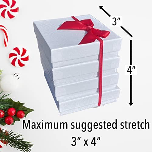CM Originals Elastic Ribbon Red Stretch Loops with Bows Elastic Gift Bow Stretch Bows for Gifts Christmas Elastic Ribbon Crafts for Christmas Gift Boxes Wrapping Party Favors Wedding (12 Pack)