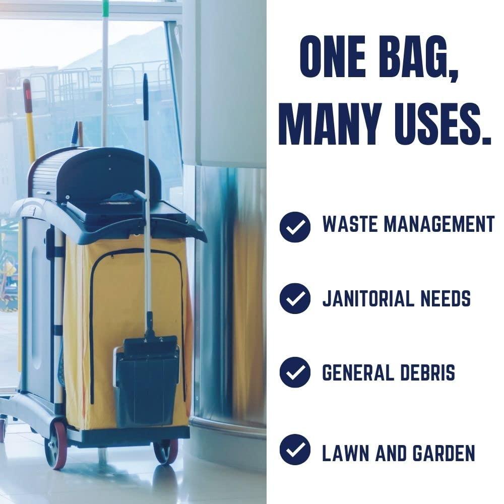 Plasticplace Plasticplace Heavy Duty Trash Bags: 40-45 Gallon Black Trash Bags, 1.5 Mil, 40\"x46\" Size, Heavy Duty Black Garbage Bags (100 Count)