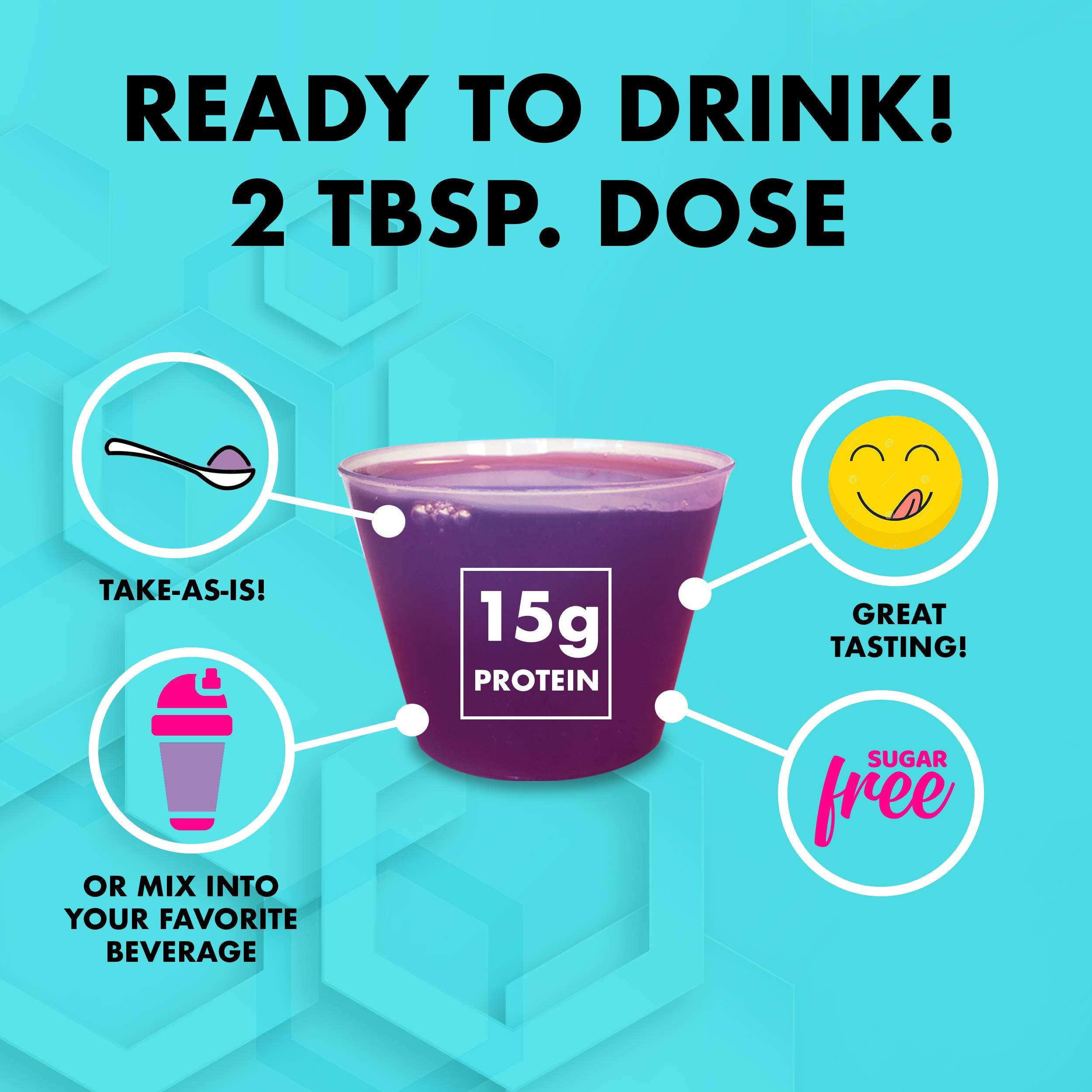 NUTRITIONAL DESIGNS ND LABS, INC SINCE 1986 Nutritional Designs LPS Liquid Collagen & Whey Protein Supplement - Non-GMO Drink, Sugar-Free - Promotes Healthy Skin & Hair for Men & Women, Neutral, Single Serve (100 Packets)