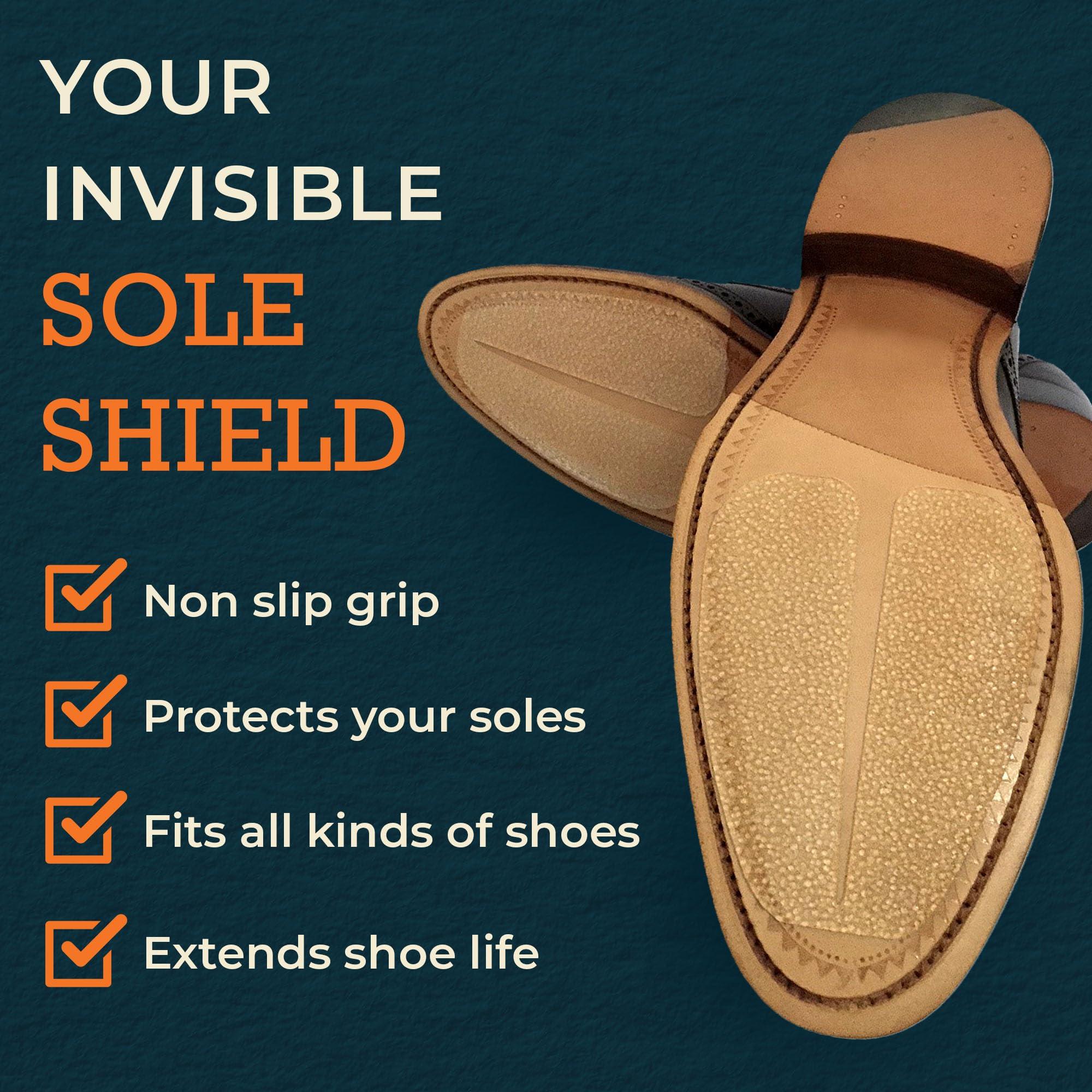 S SHOES HAVE SOLES Transparent Sole Protector, Anti Slip Shoe Grips to Help Cut Costs Due to Frequent Resoling, Non Slip Shoe Pads for Mens & Womens Footwear, Medium US 10-12 (EU 43-46) - Shoe Sole Protection