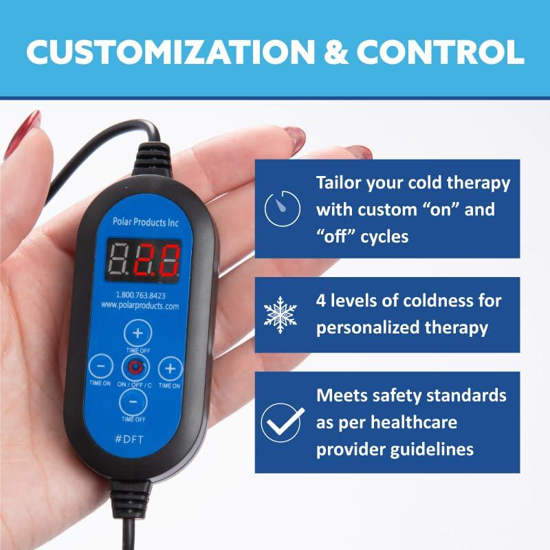 Polar Products Polar Active Ice 3.0 | 9 QT Cold Therapy Ice Machine | Programmable Timer | Full Circumference Knee Pad | Cryotherapy Pain Relief System | Ace Bandage Style Compression