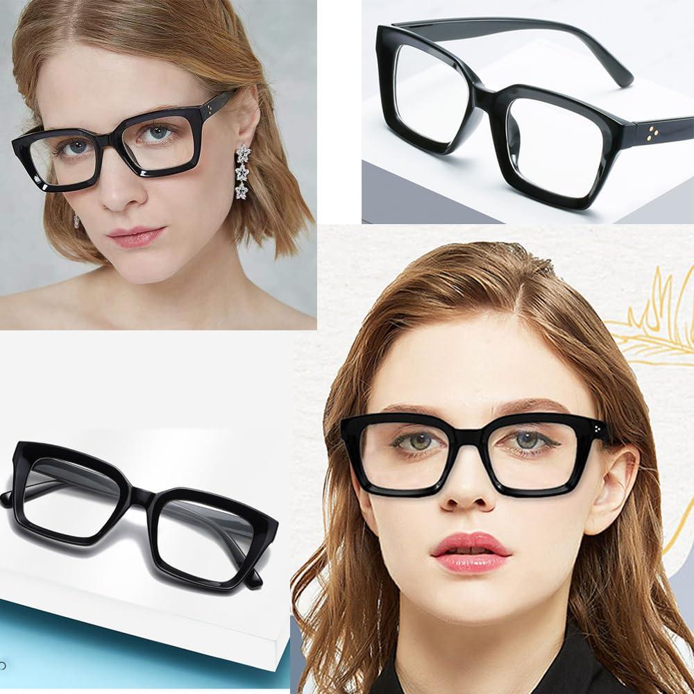 HIYANJN HIYANJN 3 Pack Progressive Multifocal Reading Glasses for Women Men Oprah style Blue Light Blocking Spring Hinger Readers