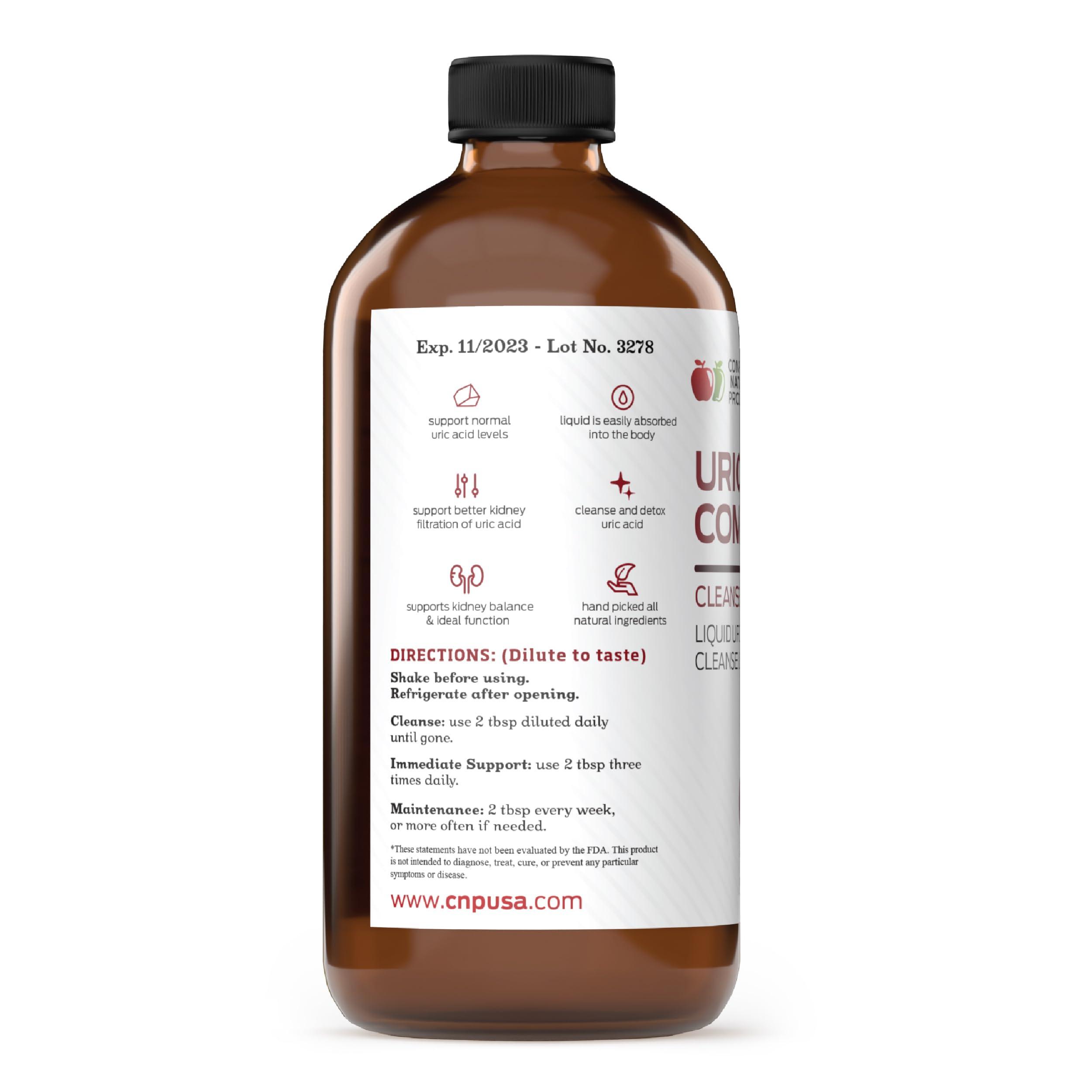 Complete Natural Products Complete Natural Uric Acid Complete - Liquid Supplement to Support Uric Acid Cleanse, Kidney Health & Blood Circulation with Apple Cider Vinegar, Tart Cherry, Beet Root, Lemon, Cinnamon - 12oz