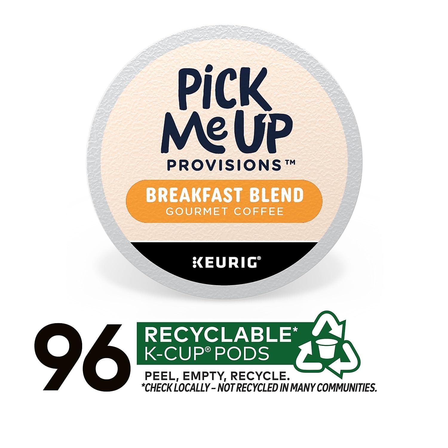 Pick Me Up Provisions Pick Me Up Breakfast Blend Coffee Pods, Light Roast, 96/Carton