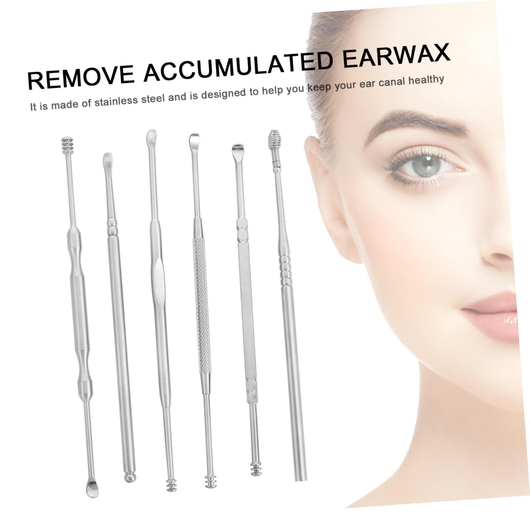 Healvian Healvian 18 Pcs Ear Picking Set Kit Earwax Ear Something Cleaner Buds Removal Ear Cleaning Drops Vet Ear Digger LED Strip Lights Cancelling Washer Device Silver Stainless Steel 410