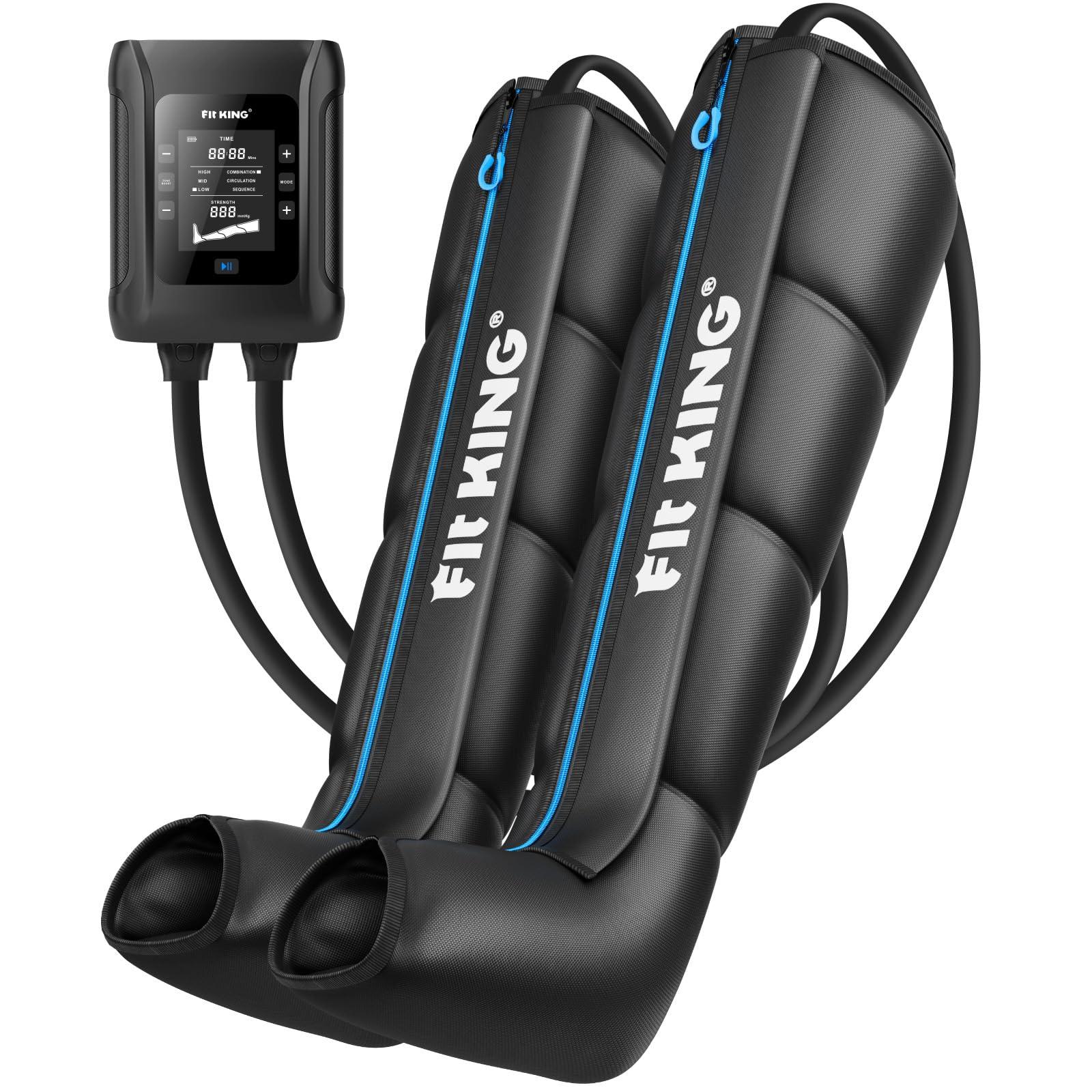 FIT KING FIT KING Professional Air Compression Recovery System, Cordless Rechargeable Full Leg Massager Recovery Boots, Compression Device for Fast Recovery & Blood Circulation, FSA HSA Approved (Small)