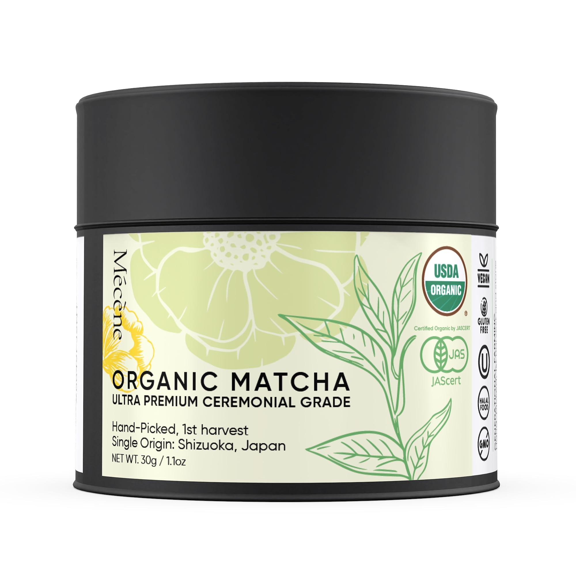 Mcne Organic Japanese Matcha Powder Green Tea - Hand-Picked, 1st Harvest, Ceremonial Grade Matcha Powdered Tea, and Stone Ground from Shizuoka, Japan (30g / 1.1oz)